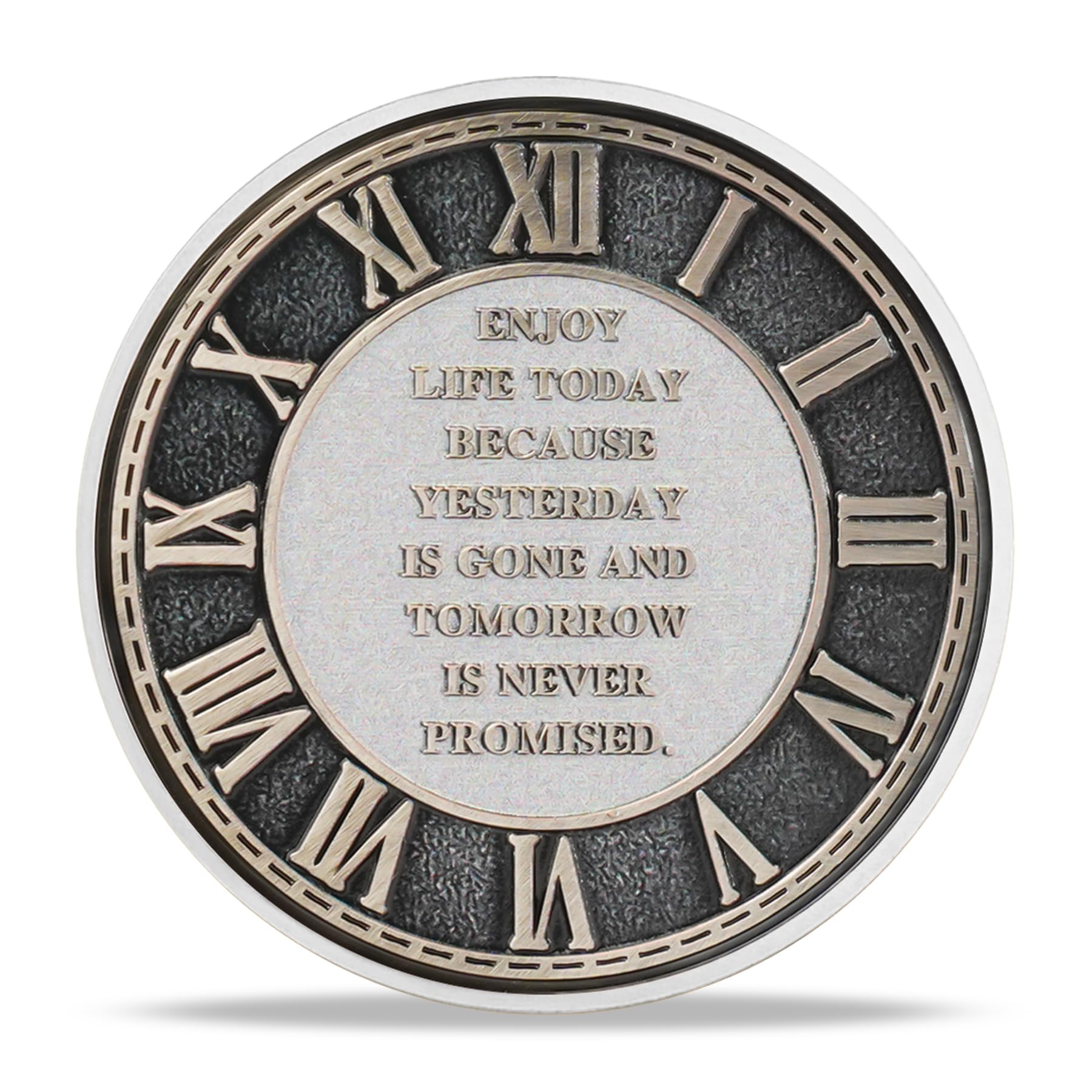 EDC Stoic Reminder Token Sunset & Floral Backgroind Inspiring Life & Death Stoicism Memento Mori Skull Challenge Coins mysite