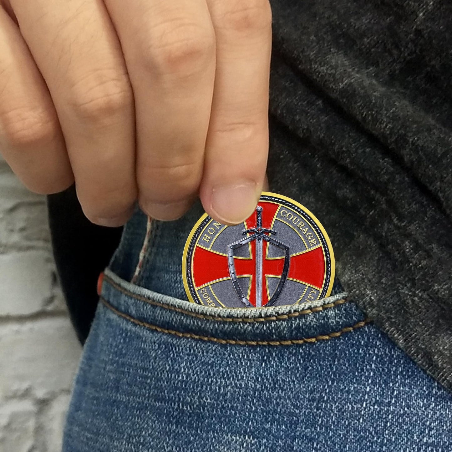 Steel Helm Knight Cross Challenge Coin mysite