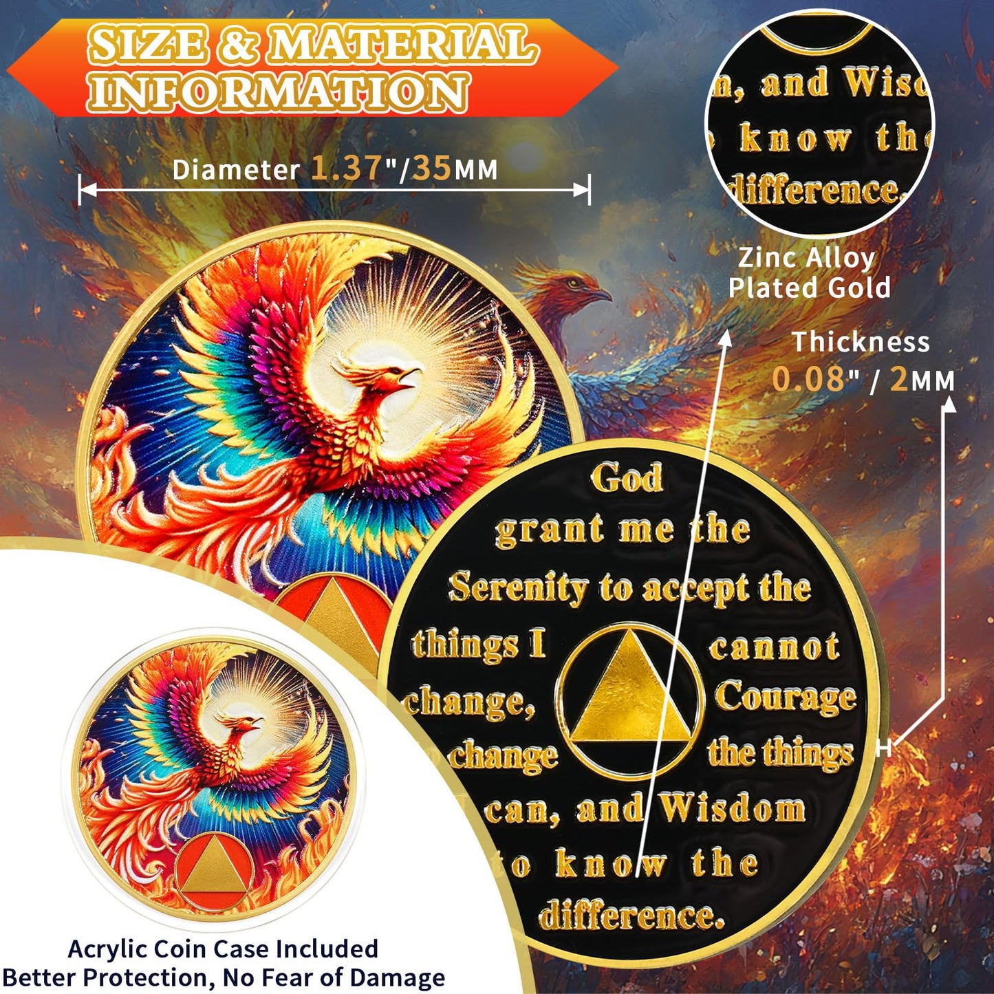 Personalized Rebirth in Fire Phoenix of Light Sobriety Coin mysite