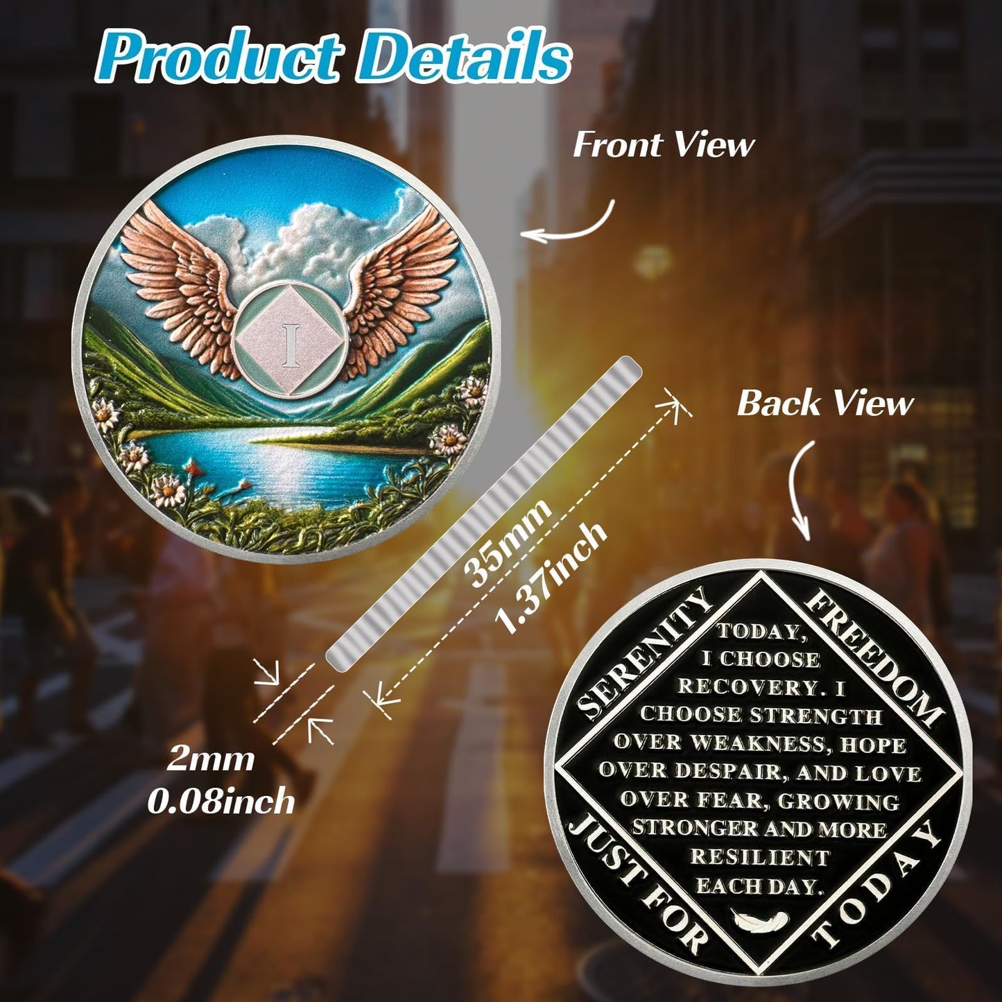 Personalized Wings of Freedom Sobriety Coin mysite