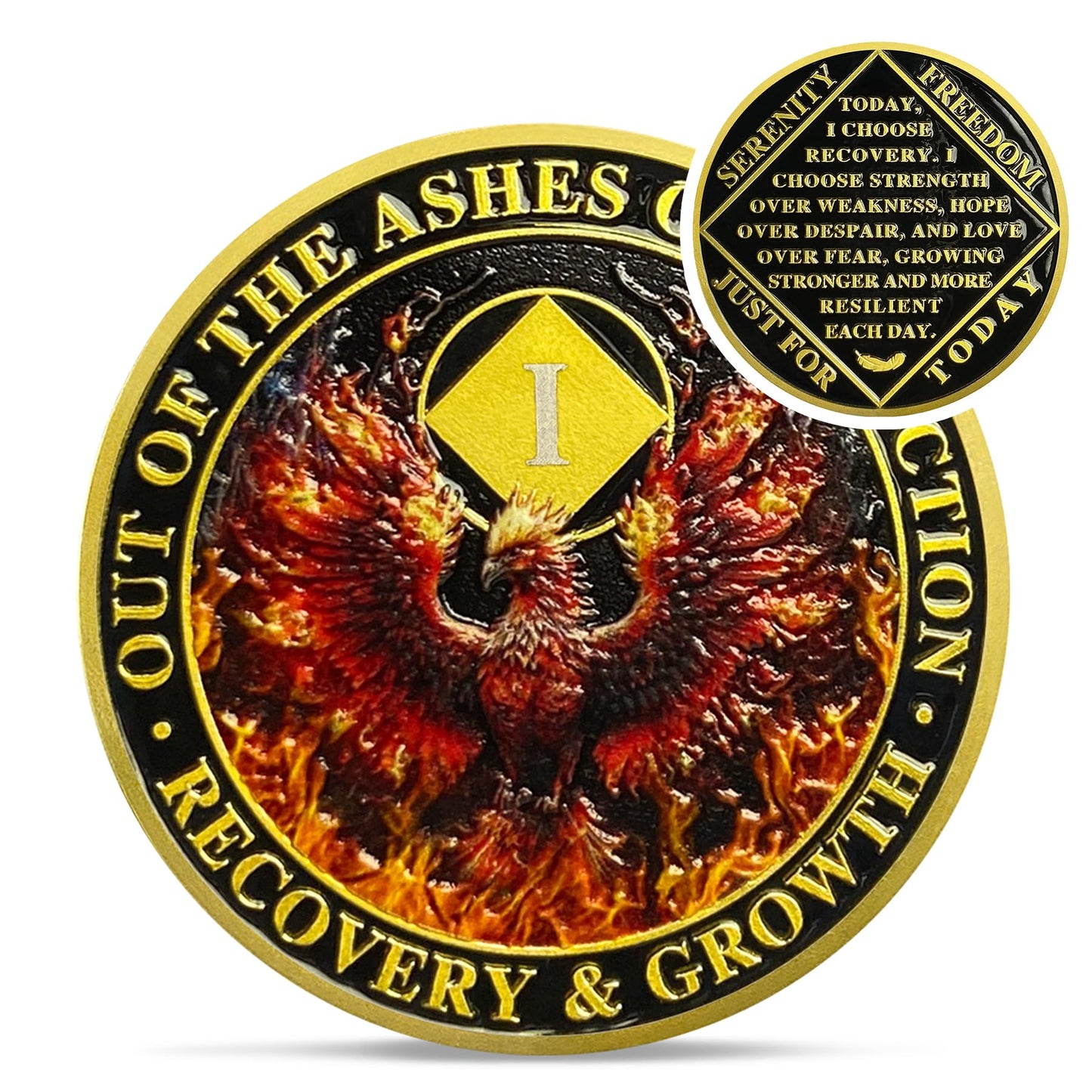 Personalized Reborn from Fire Delicate Phoenix Sobriety Coin mysite
