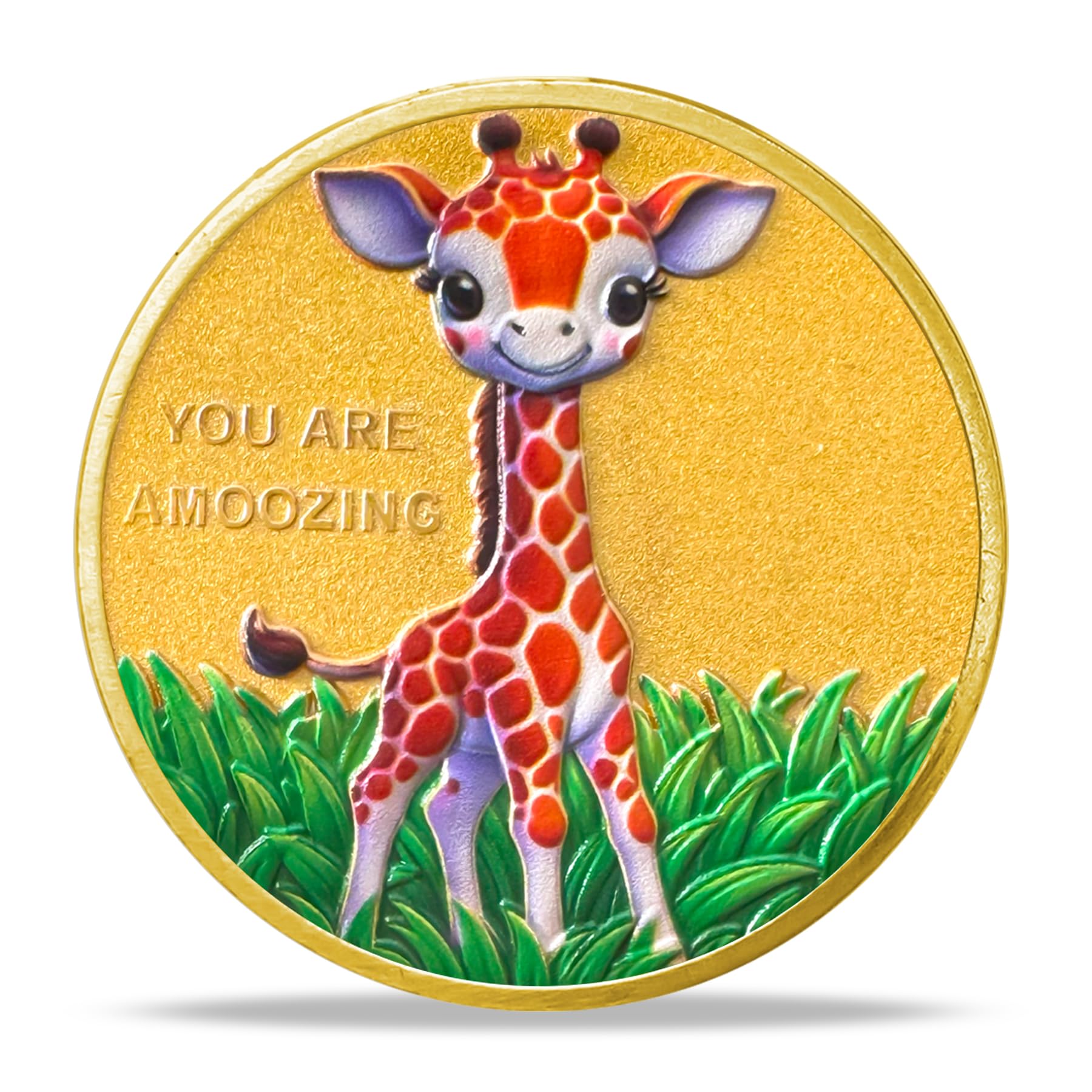 Cute Giraffe and Cow Design Motivational Coins mysite