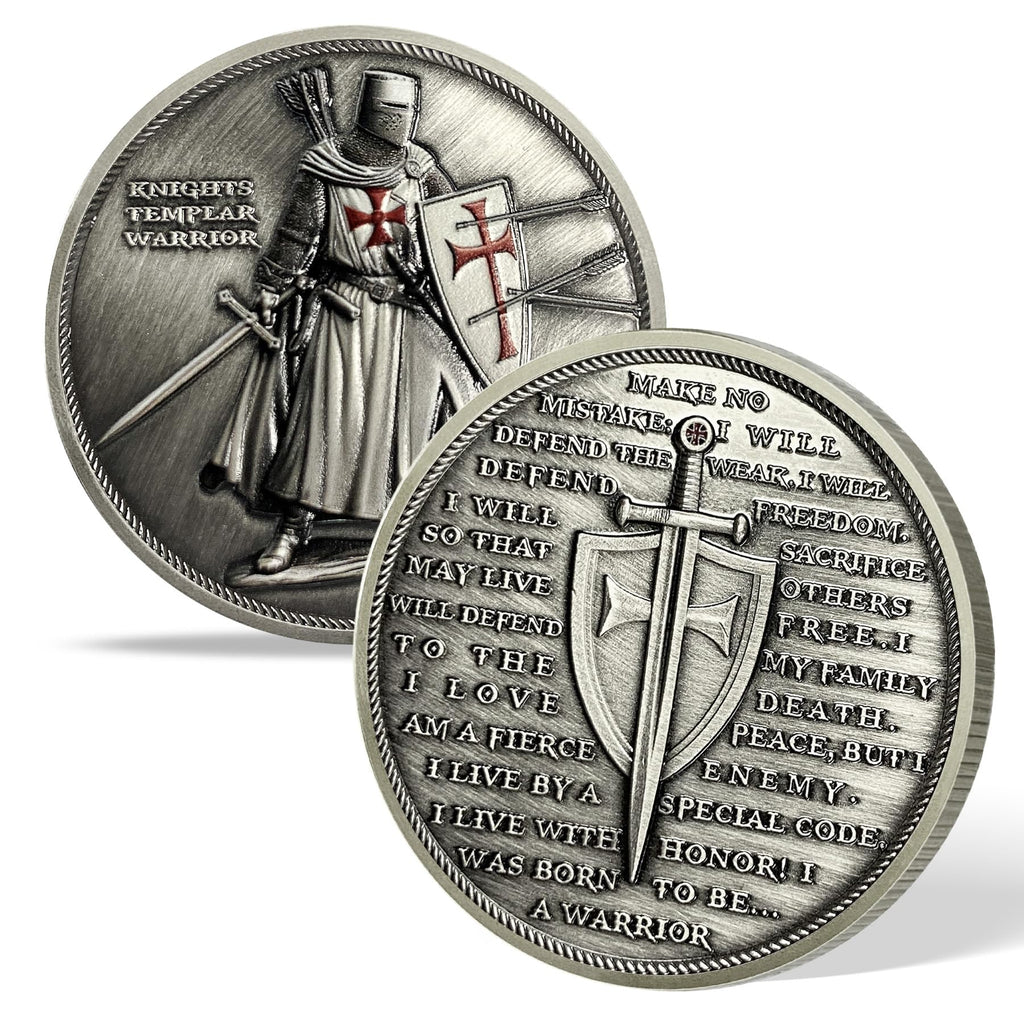 Knights Templar Warrior Standing Knight Challenge Coin mysite