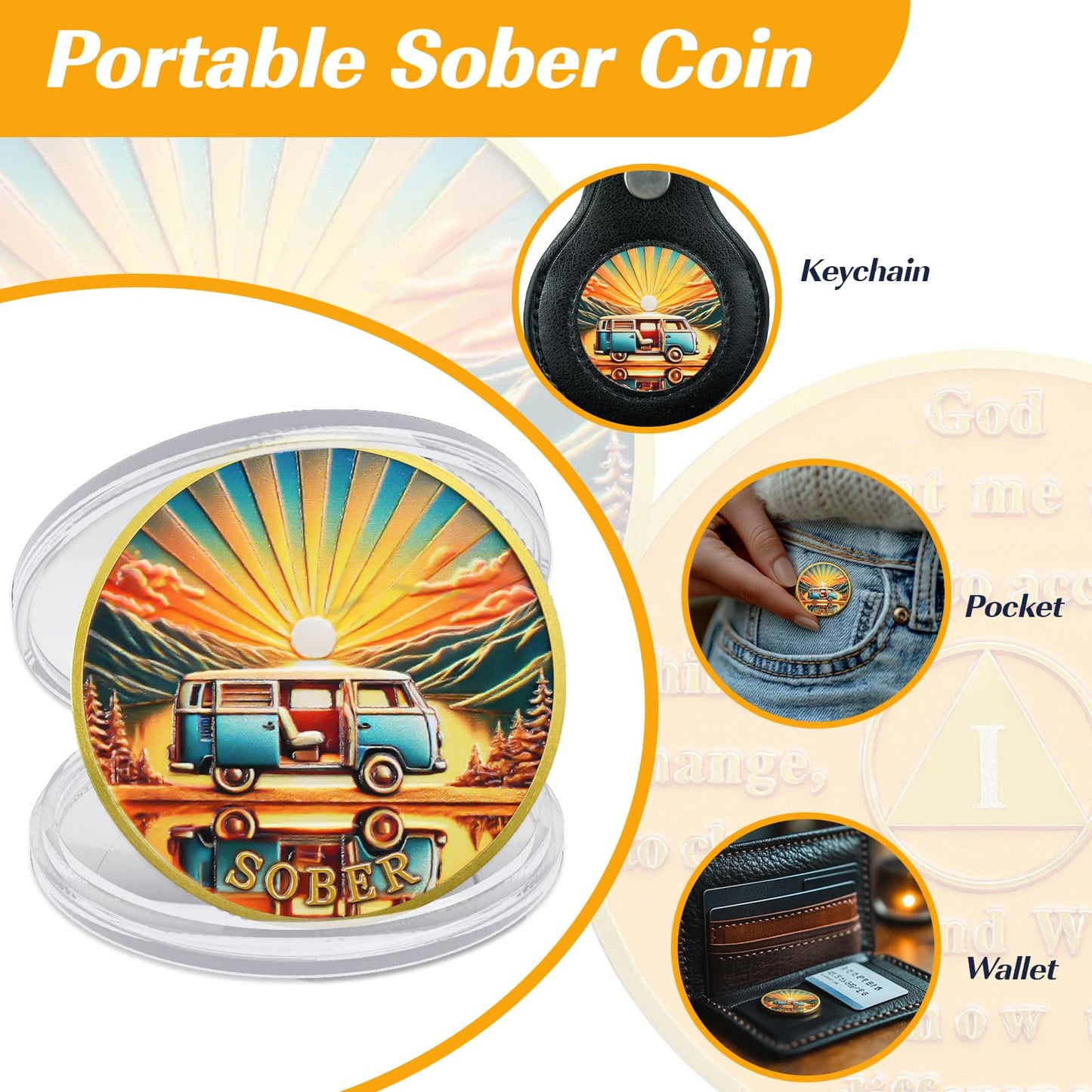 Personalized Rolling Toward Recovery Sobriety Coin mysite