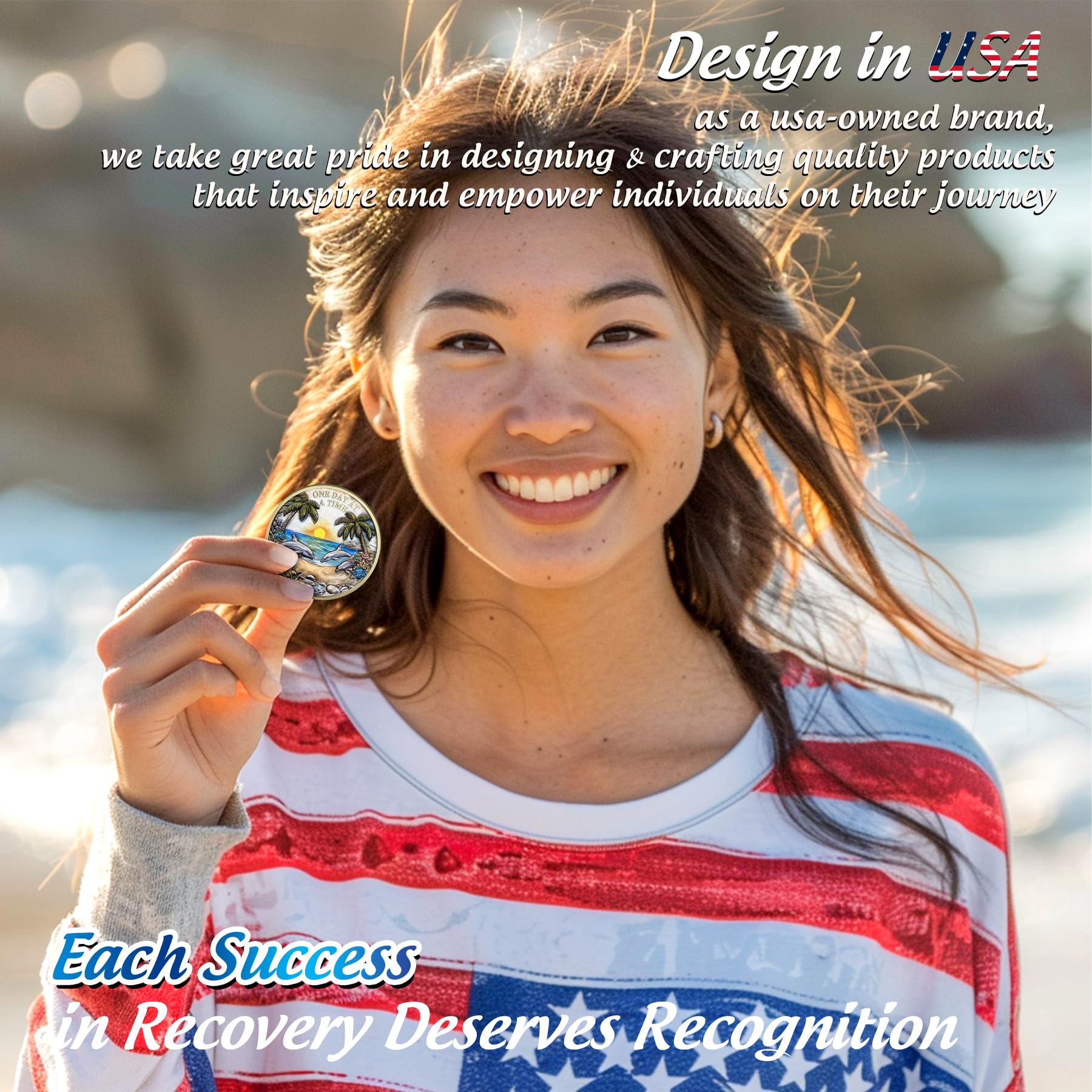Recovery Addiction Sunset Beach Freedom Dolphins Sobriety Coin mysite