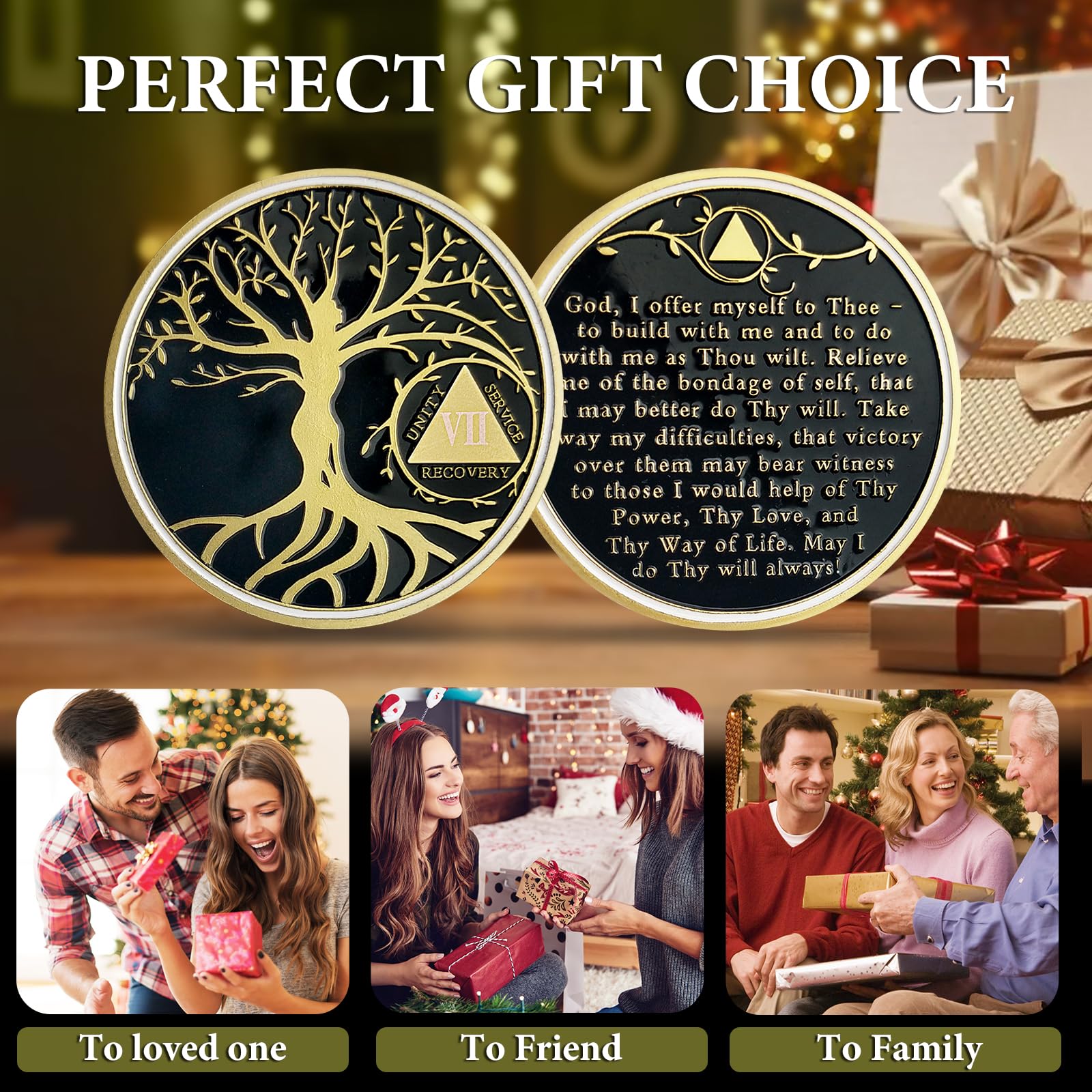 Personalized Gold Tree of Life Sobriety Coin mysite