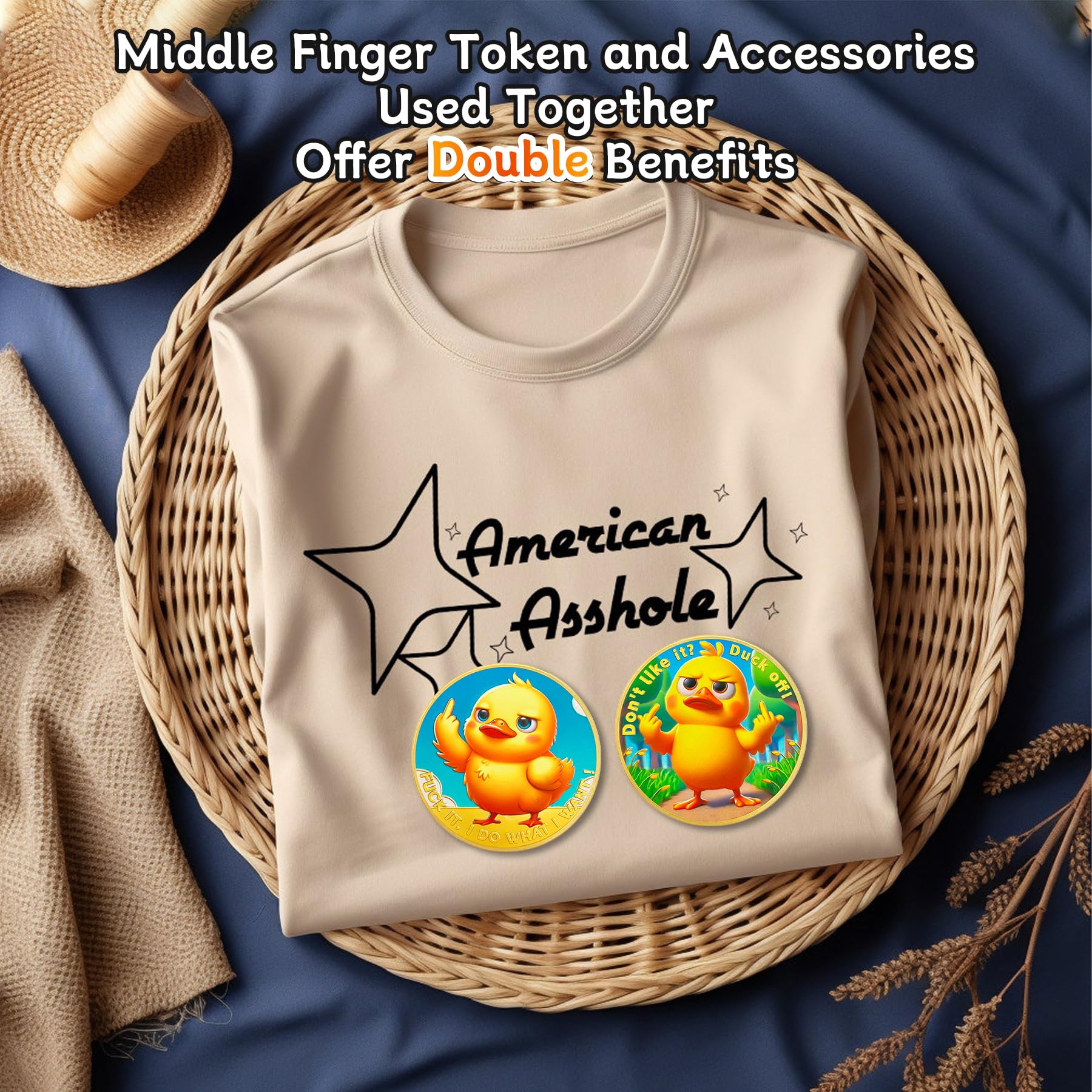 Cute Yellow Duck Middle Finger Challenge Coin mysite