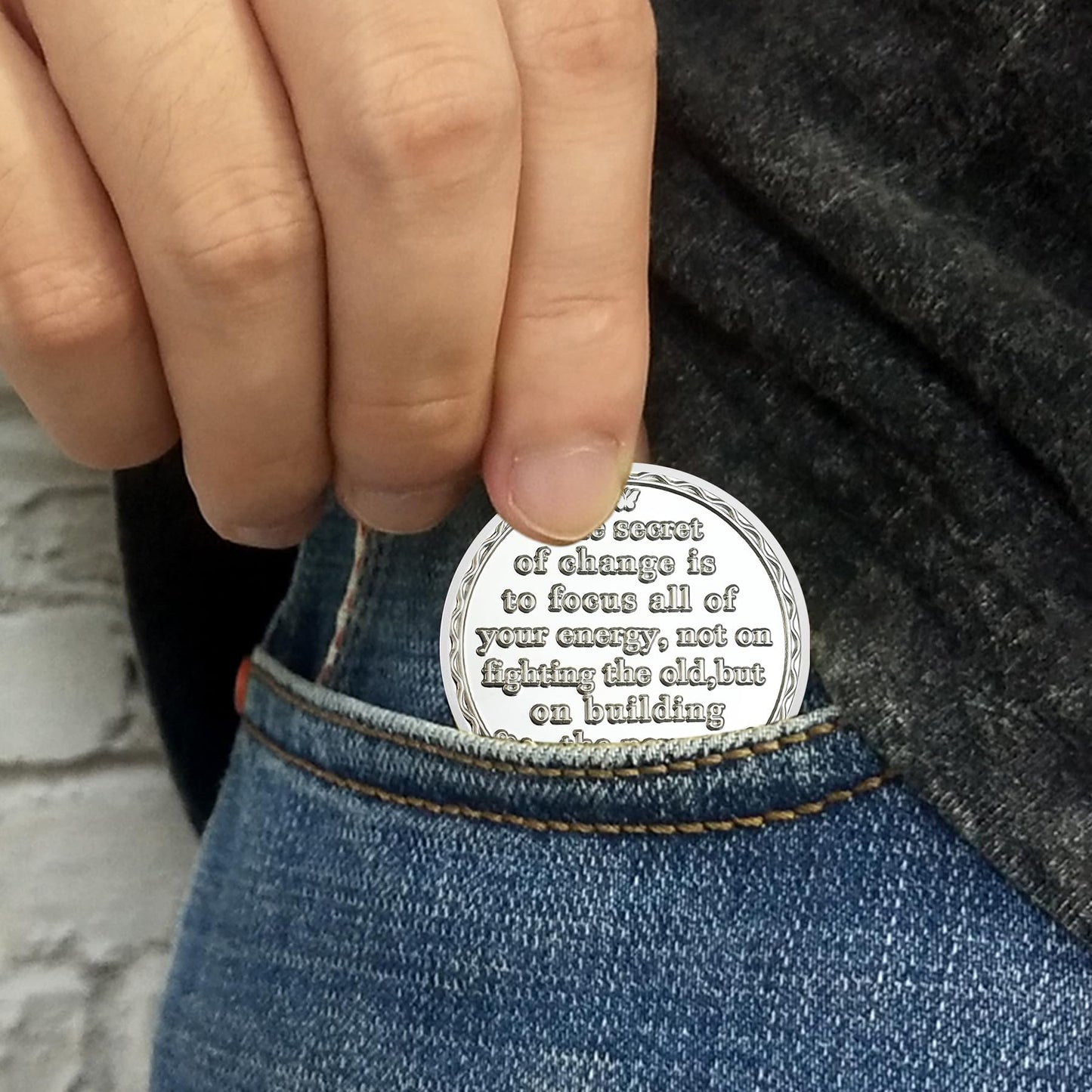 Personalized Cocoon to Butterfly Embrace Growth Sobriety Coin mysite