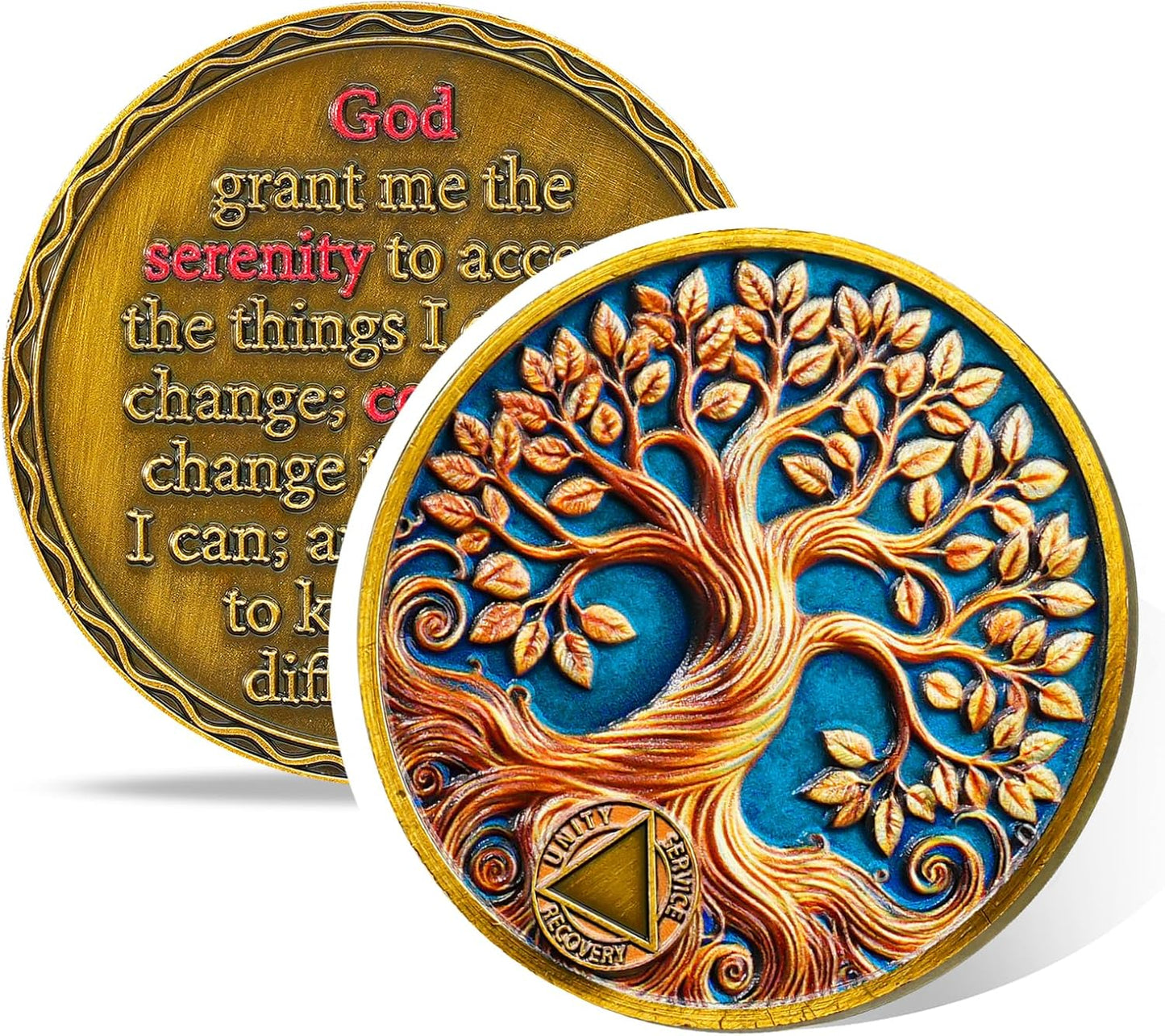 Personalized Recovery & Growth Tree of Life Sobriety Coin mysite