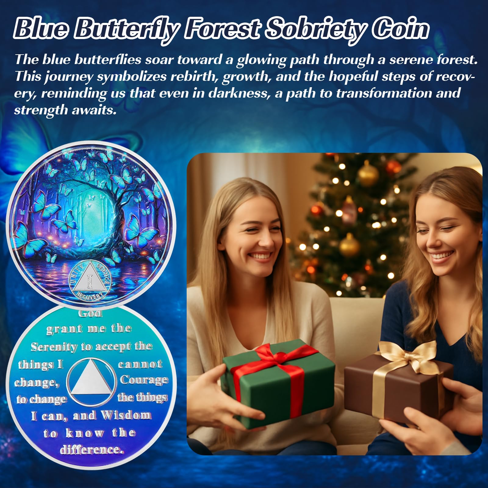 Personalized Butterfly Forest Sobriety Coin mysite