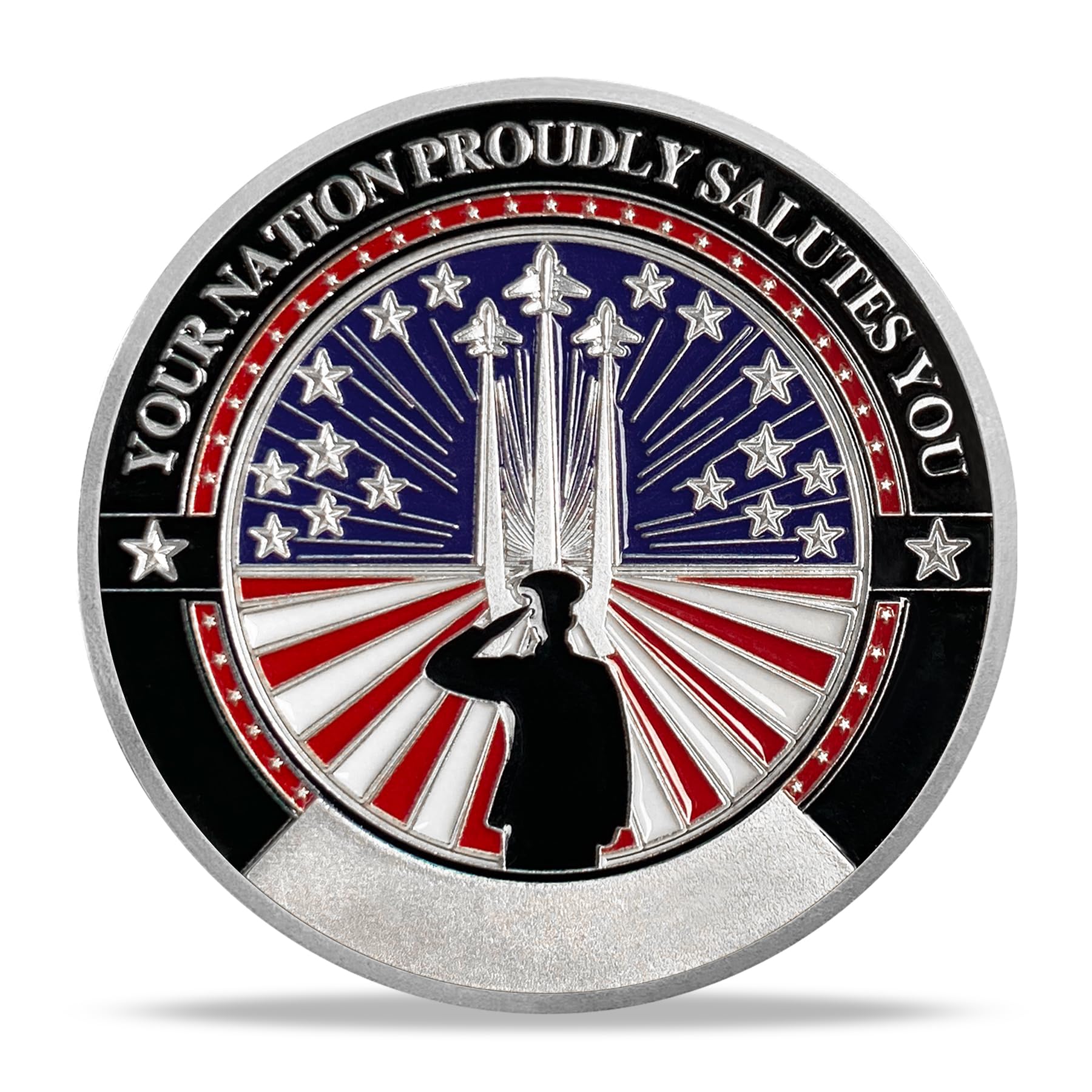 Saluting Soldier Eagle Emblem Patriotic Veteran Military Challenge Coin mysite