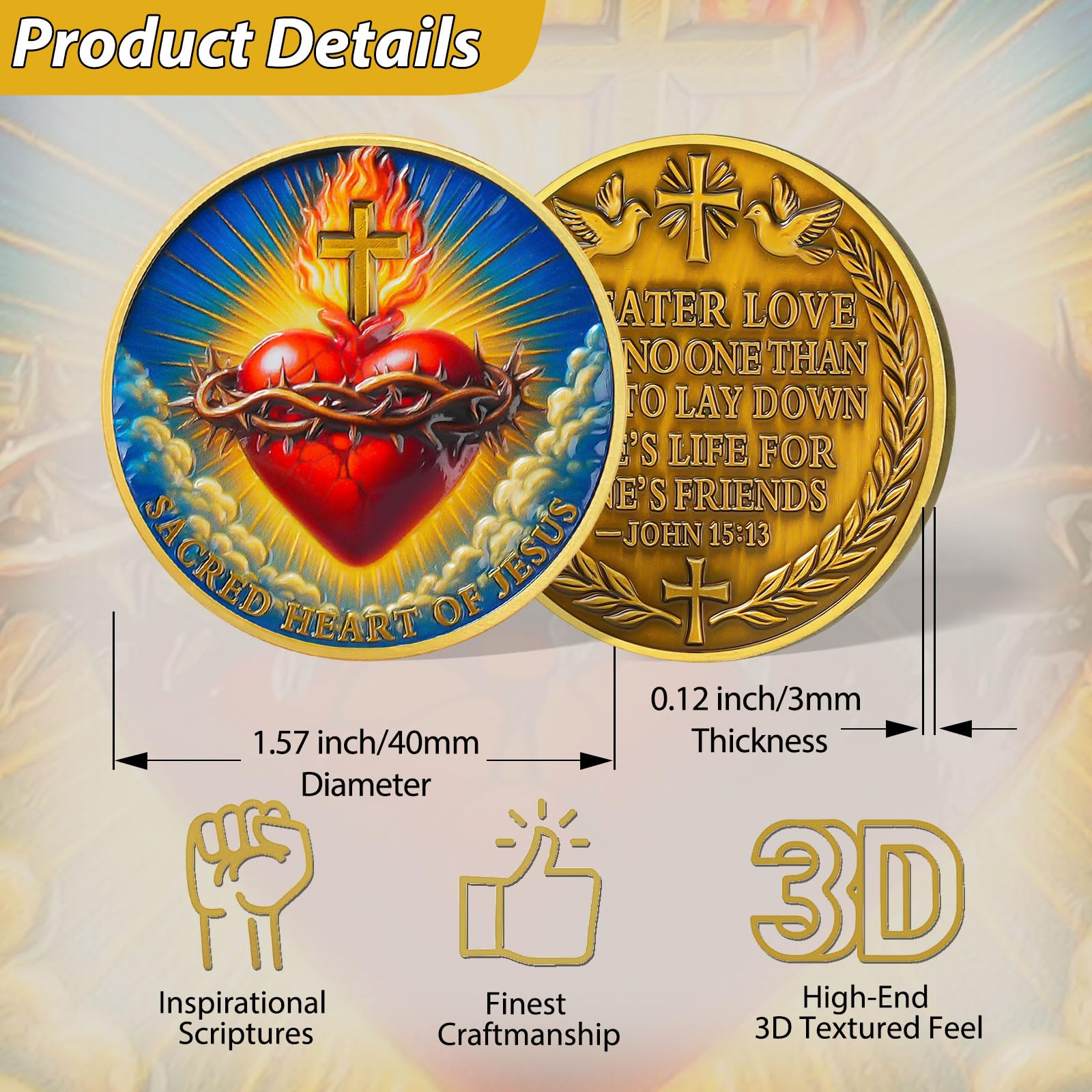Sacred Heart of Jesus Christian Challenge Coin mysite