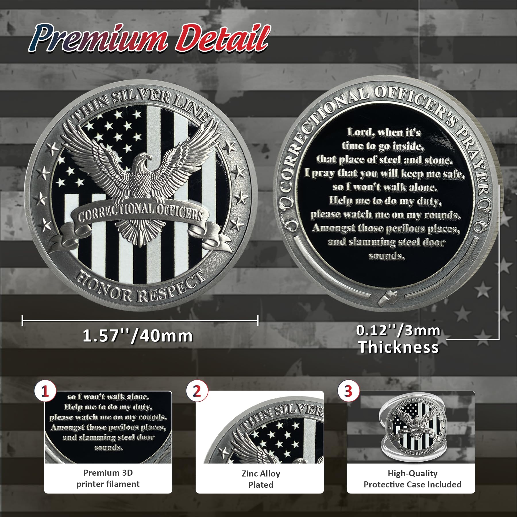 Eagle Thin Silver Line Police Challenge Coin mysite