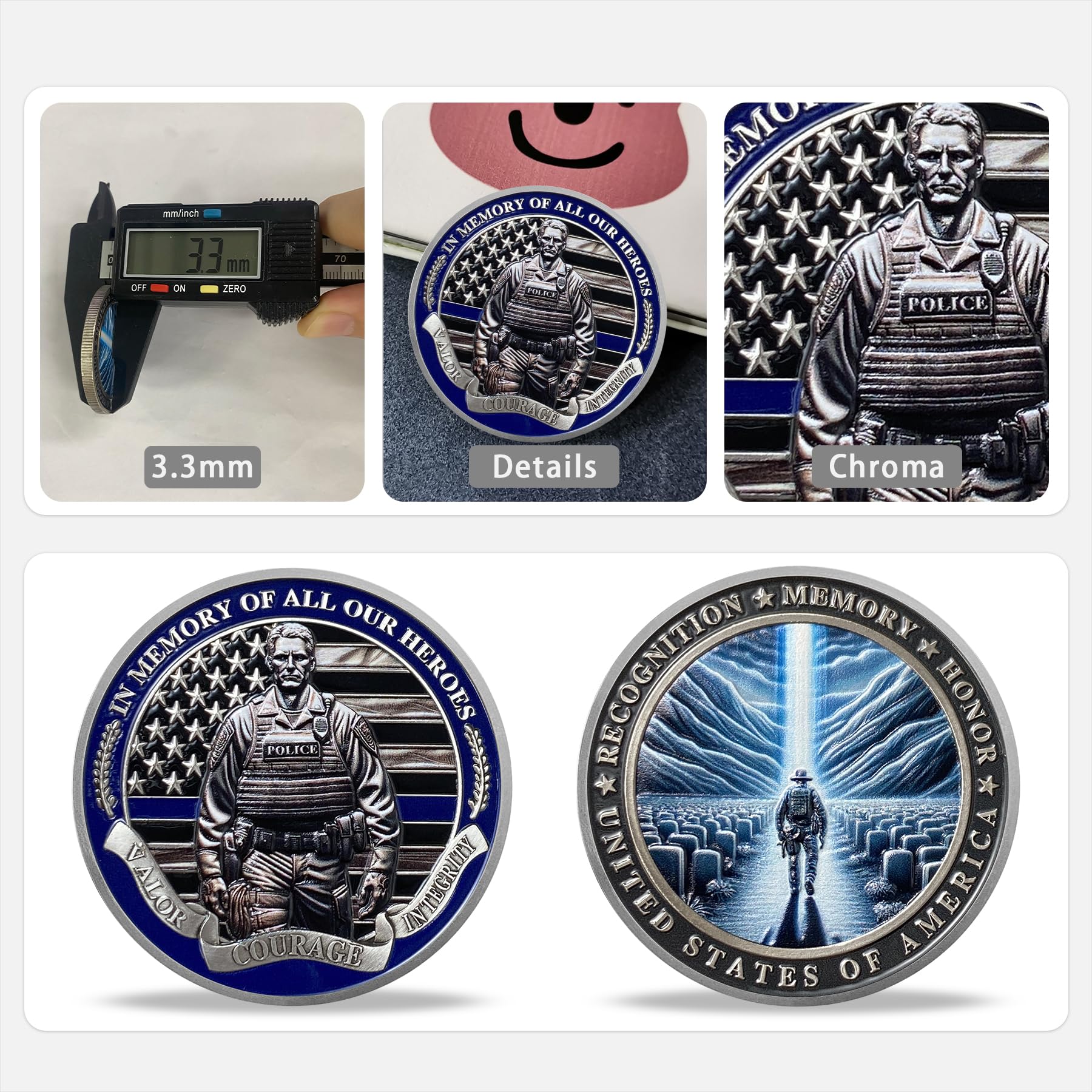 Heroic Police Law Enforcement Valor & Sacrifice Commemorative Memorial Coin mysite