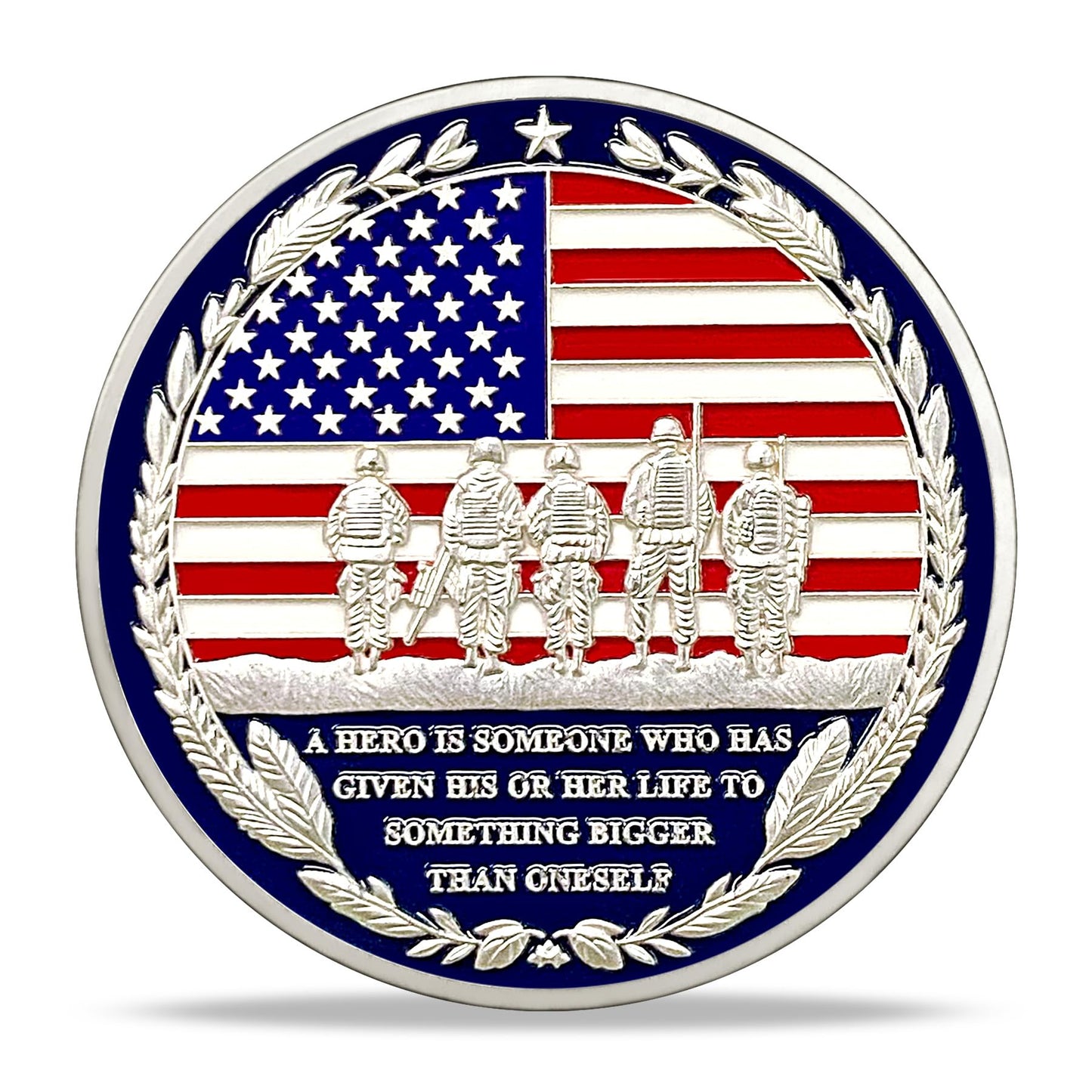 Eagle and Flag Military Veterans Patriotic Challenge Coin mysite