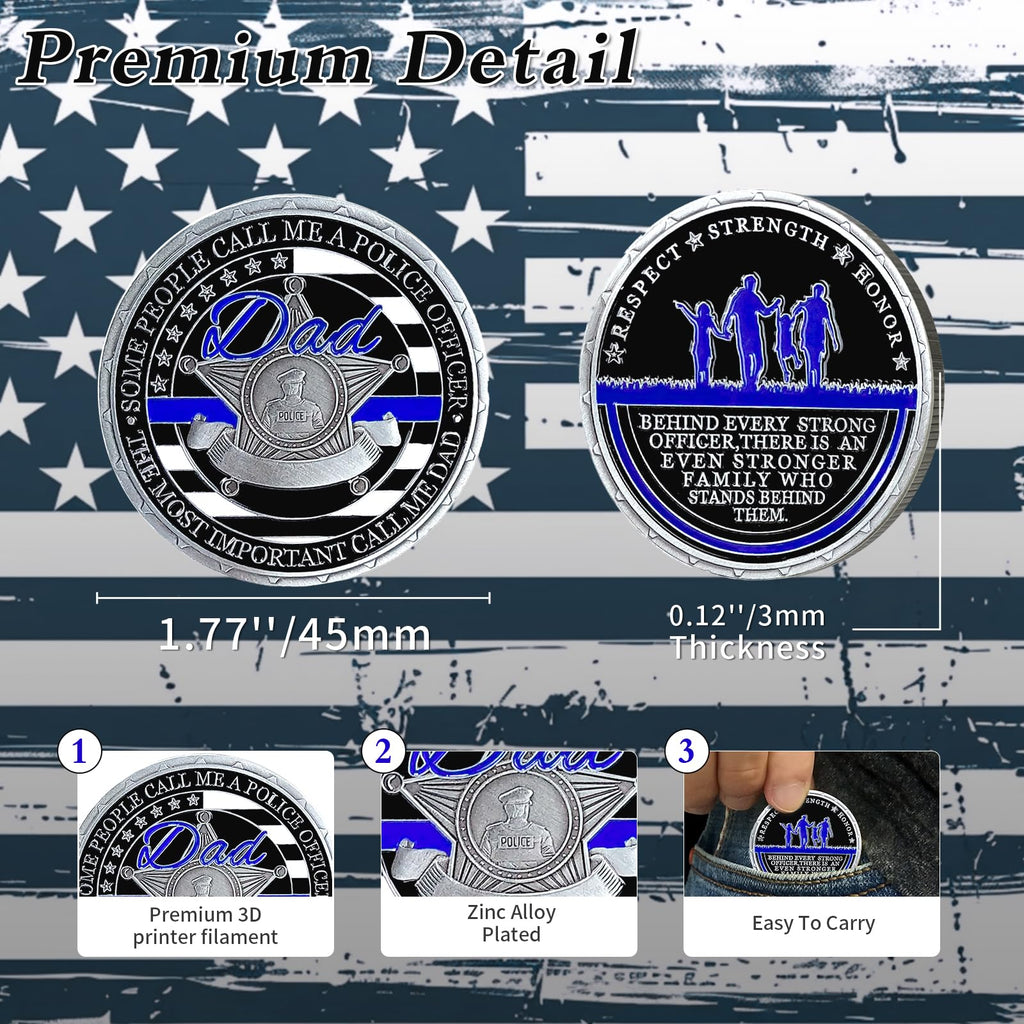 Thin Blue Line Police Law Enforcement Police Officer Challenge Coins mysite