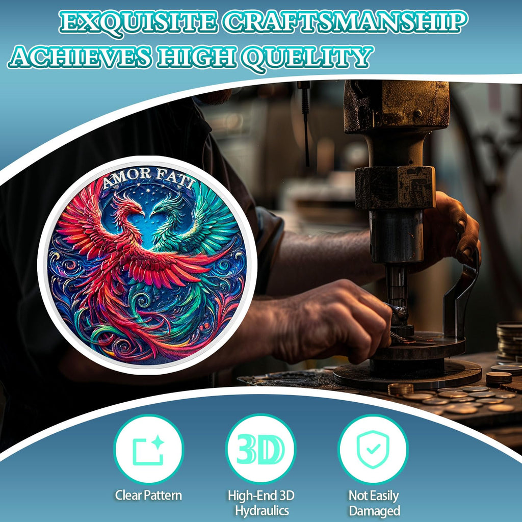 Red and Green Phoenix Momento Mori Stoic Coins Stoicism Coin mysite