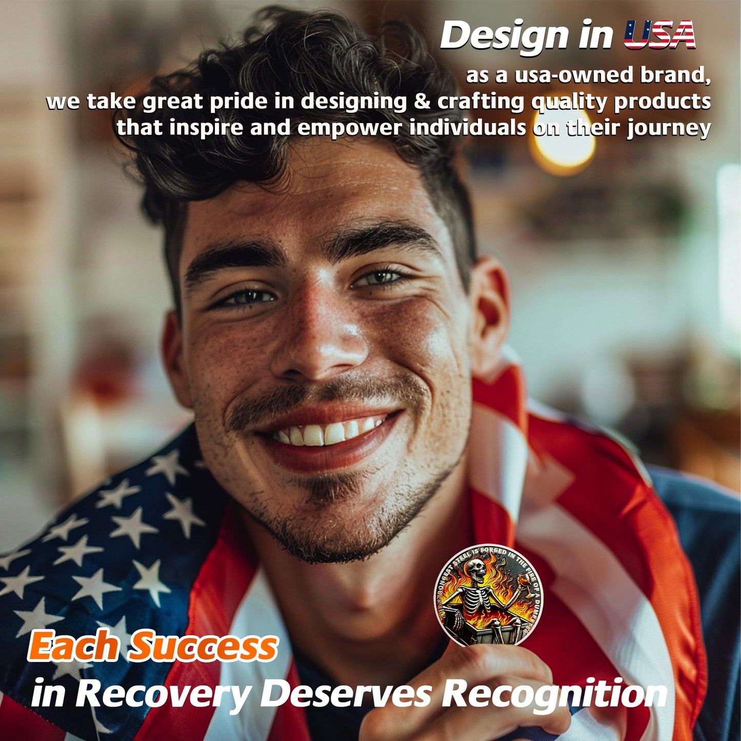 Personalized Dumpster Fire Skull Sobriety Coin mysite