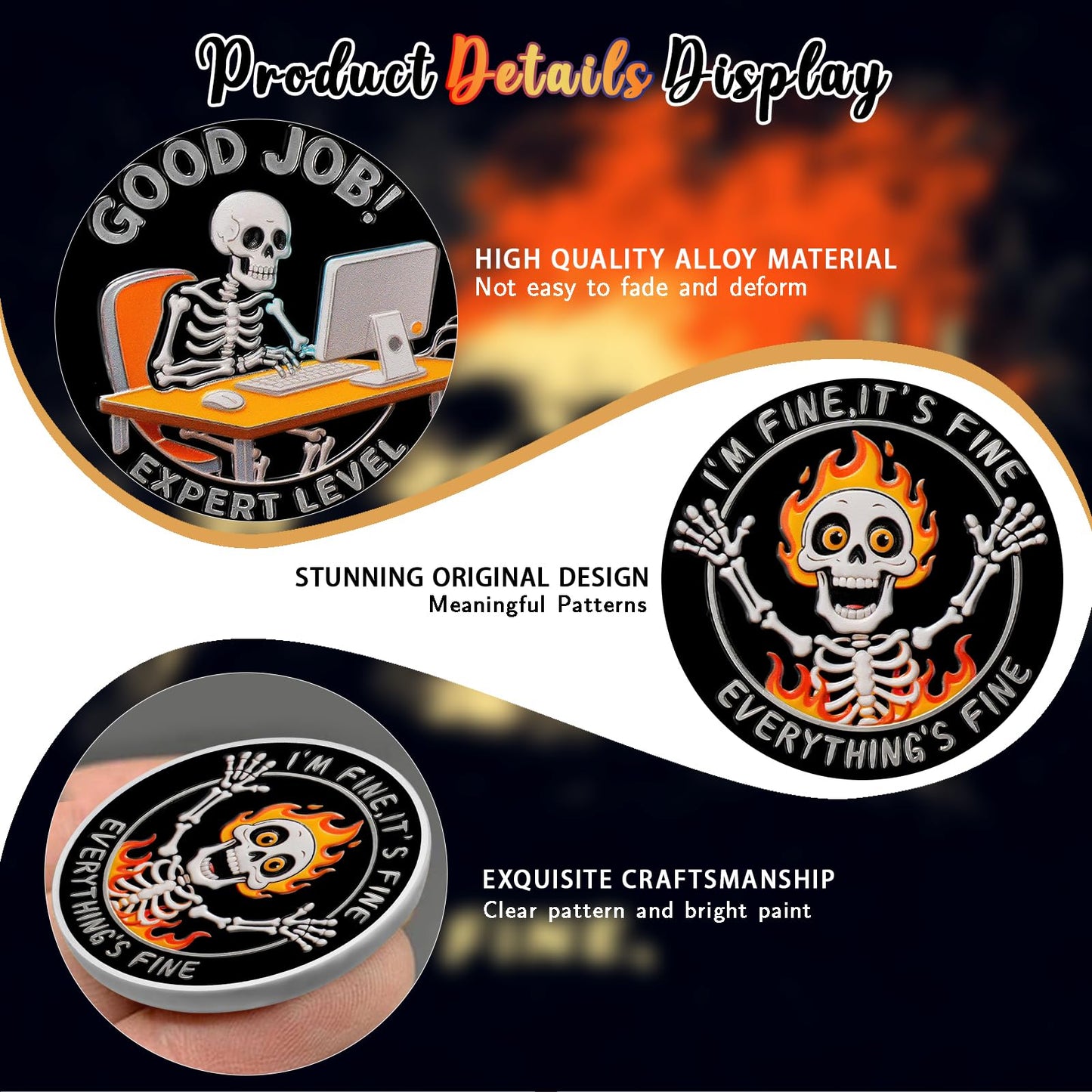 Everything's Fine Stress Relief Humorous Motivational Coin mysite