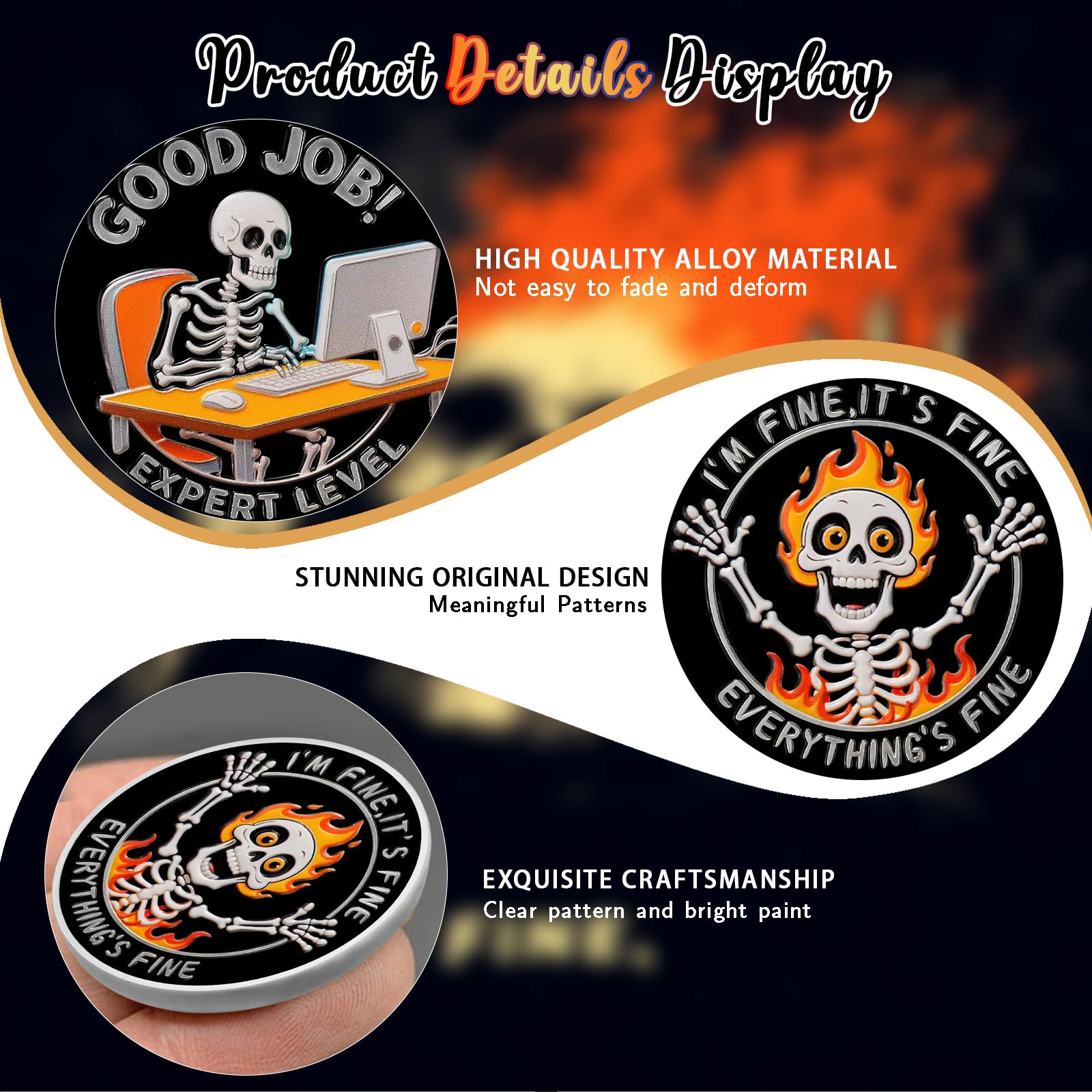 Everything's Fine Stress Relief Humorous Motivational Coin mysite