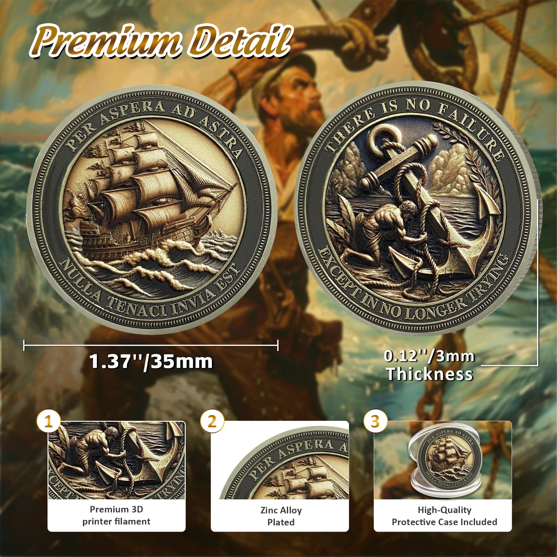 Sailing Anchor Inspiration  Symbol of Faith and Strength Encouragement Coin mysite