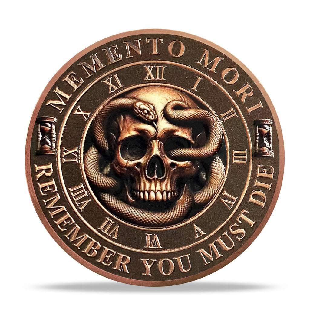 Daily Stoic Reminder Memento Mori Coin Skull Challenge Coins mysite