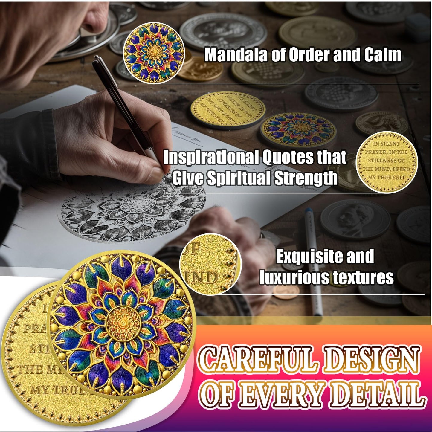 Mandala Flower Recovery Sobriety Coin mysite