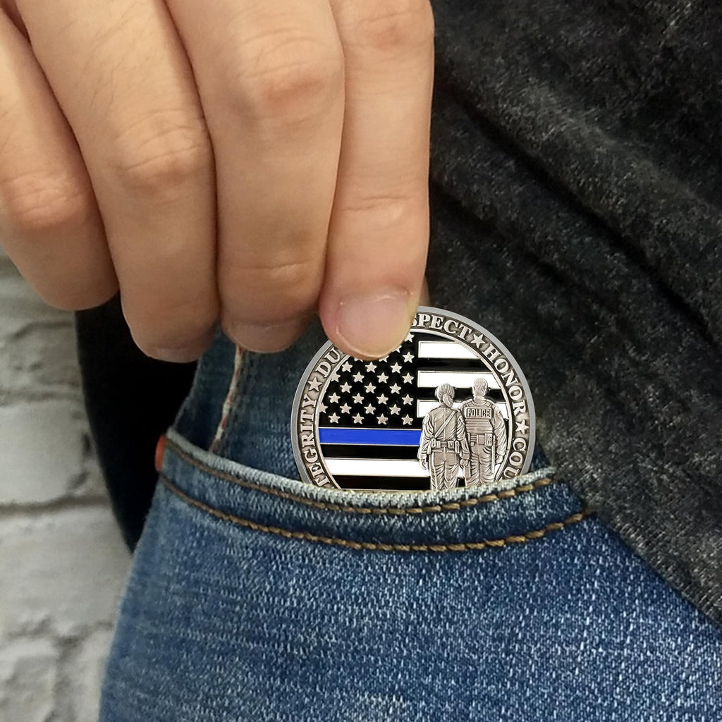 AtSKnSK Saint Michael Police Prayer Coin Patron Saint of Police Officers Police Law Enforcement Challenge Coin (Police Couple, 1) mysite