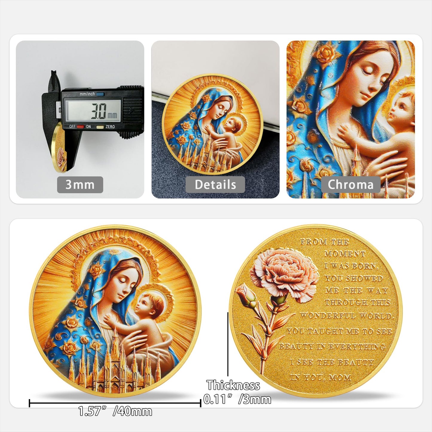 Virgin Mary and Holy Child Jesus Christian Coin mysite