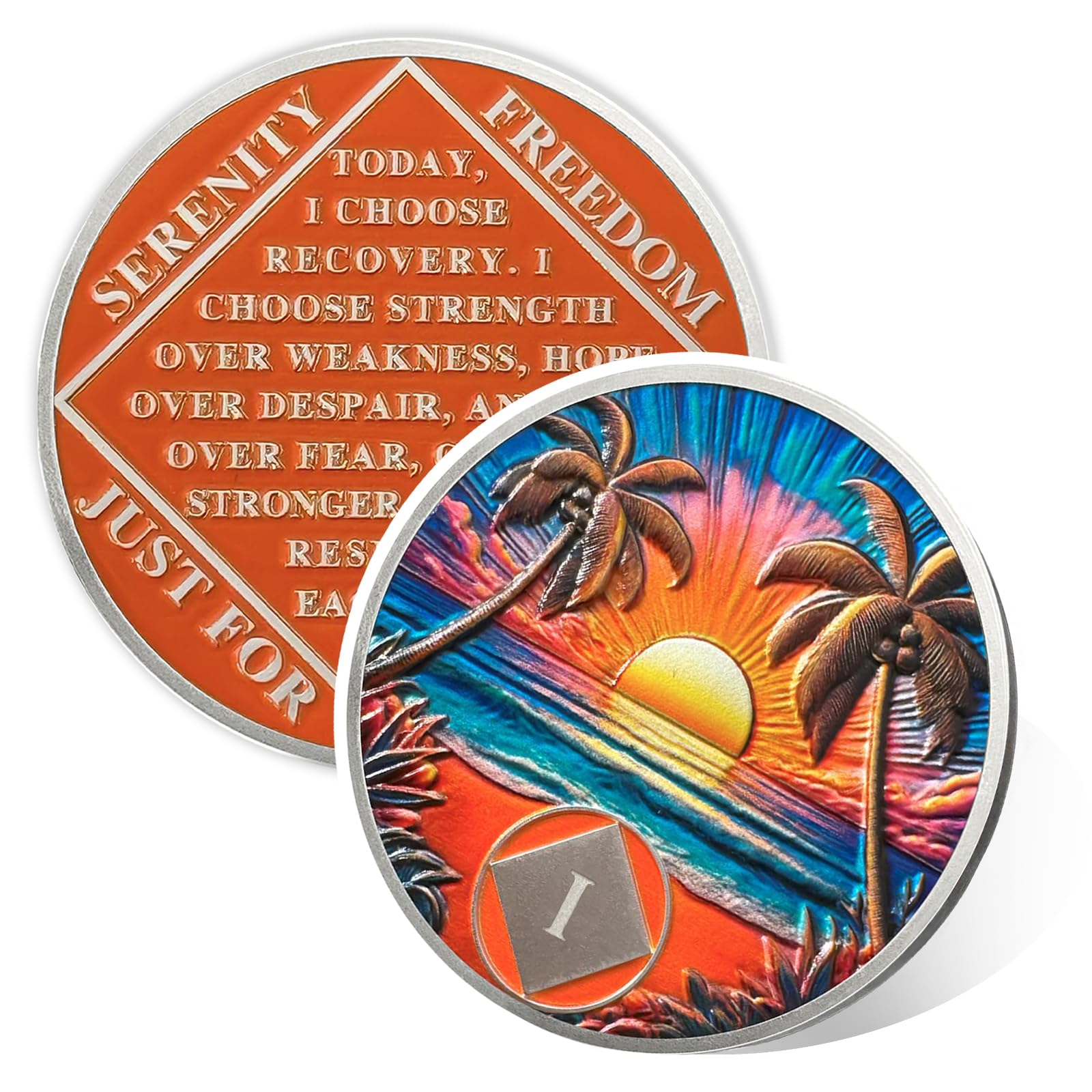 Personalized Beach Sunset Sobriety Coin mysite