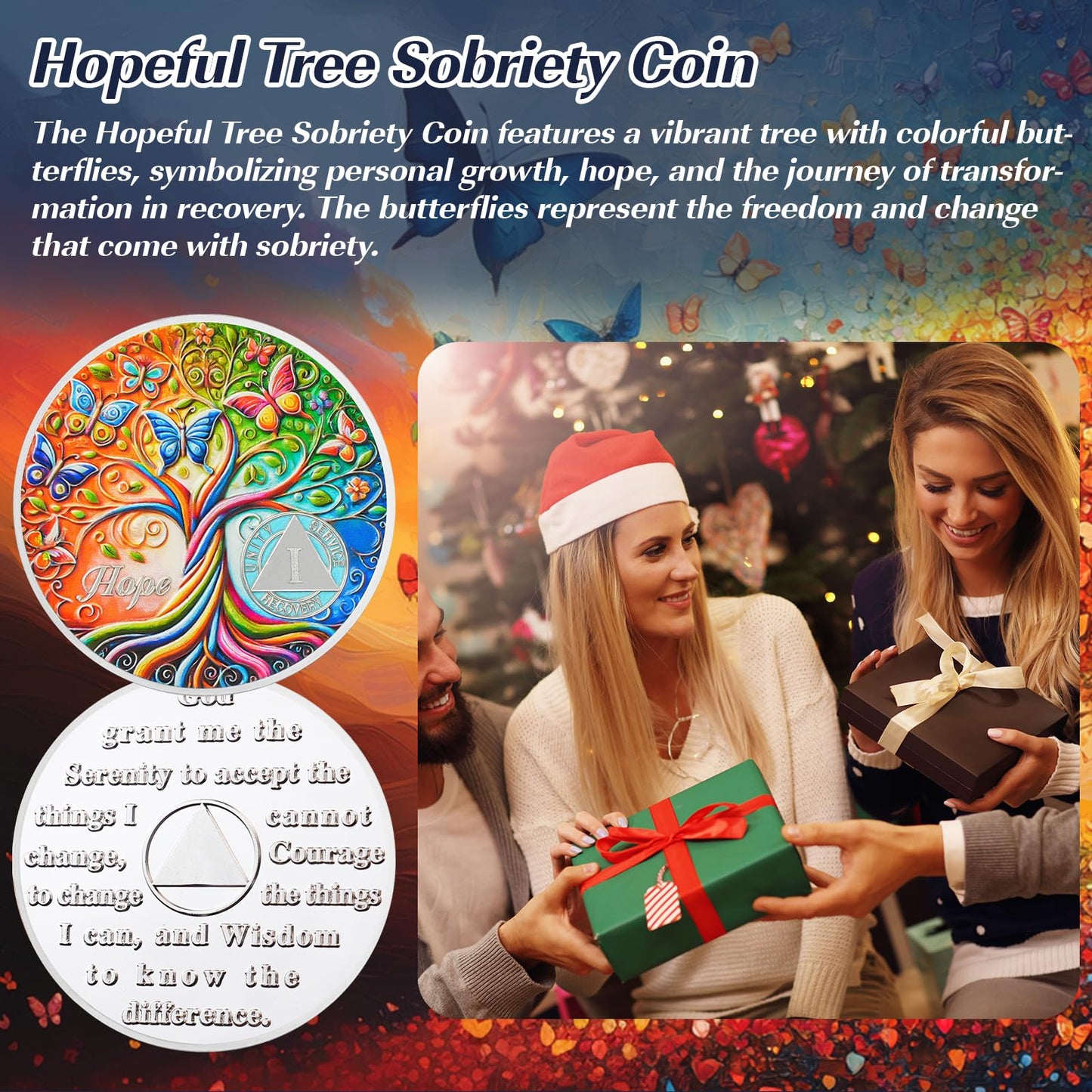 Personalized Tree of Life Golden Hope Sobriety Coin mysite