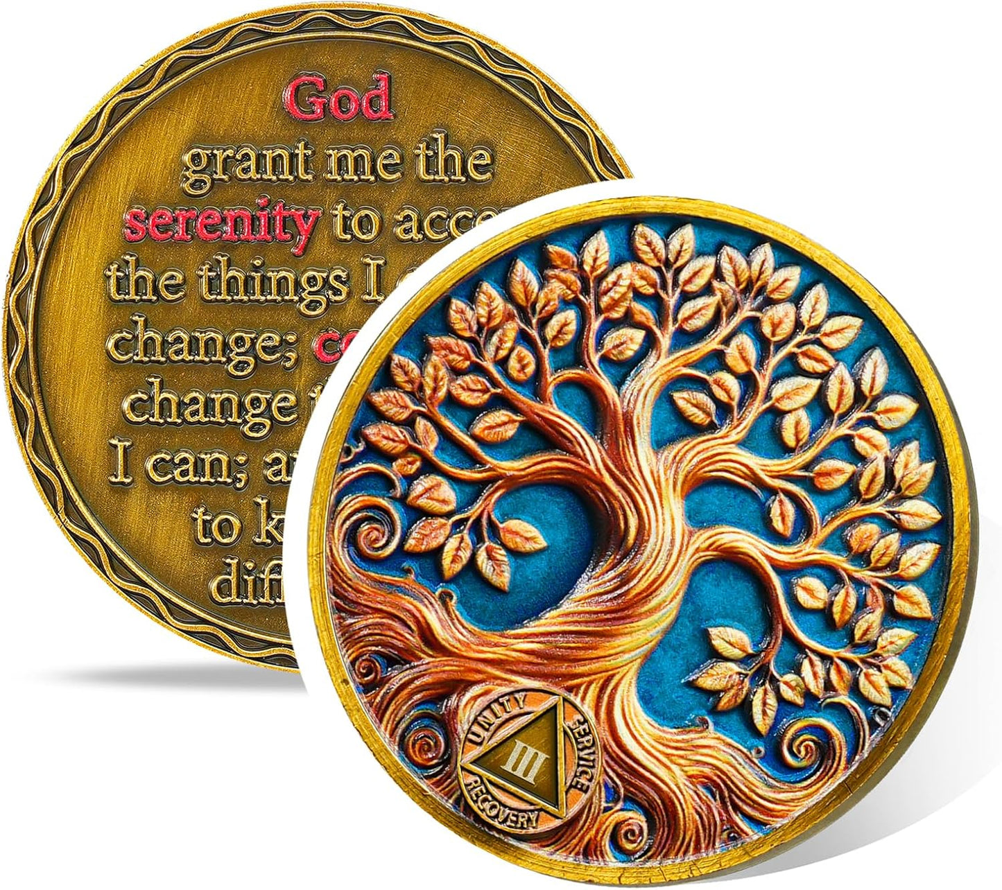 Personalized Recovery & Growth Tree of Life Sobriety Coin mysite