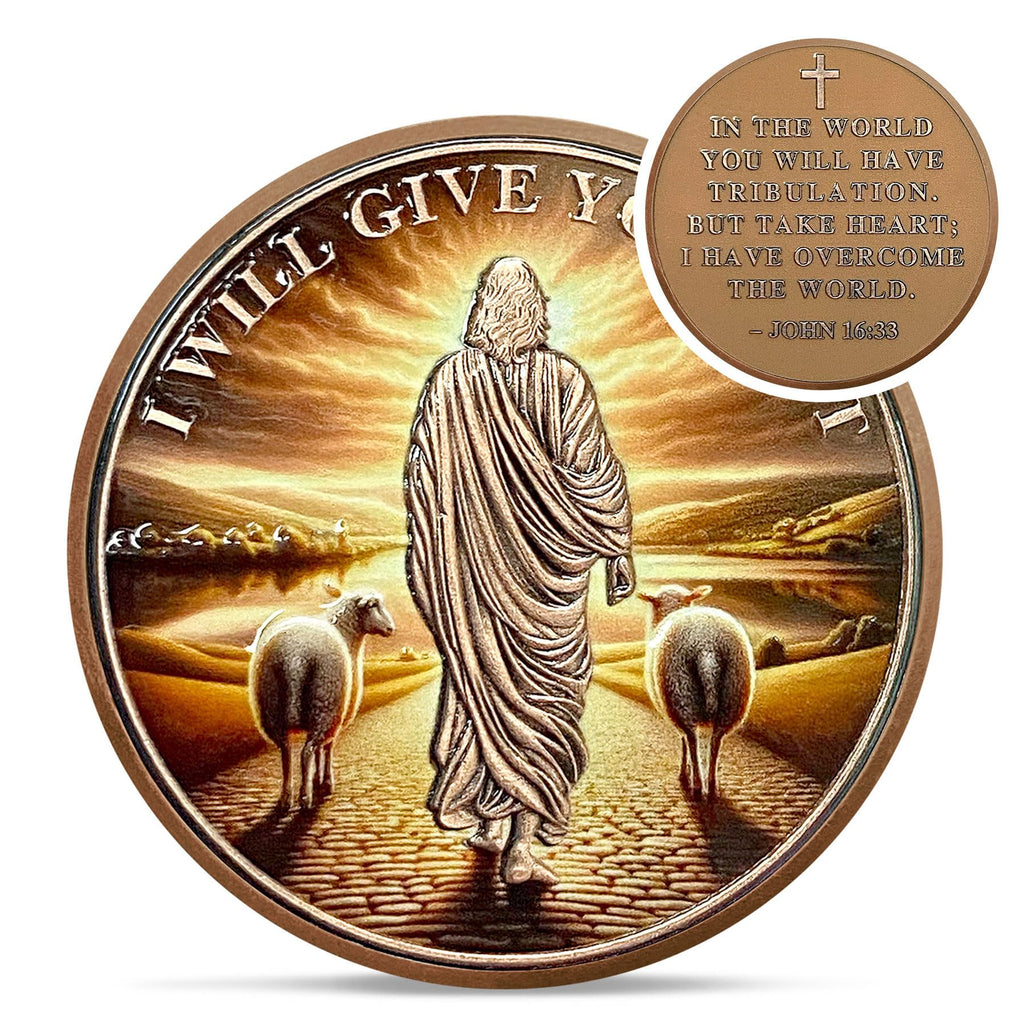 I Will Give You Rest Christian Challenge Coin mysite