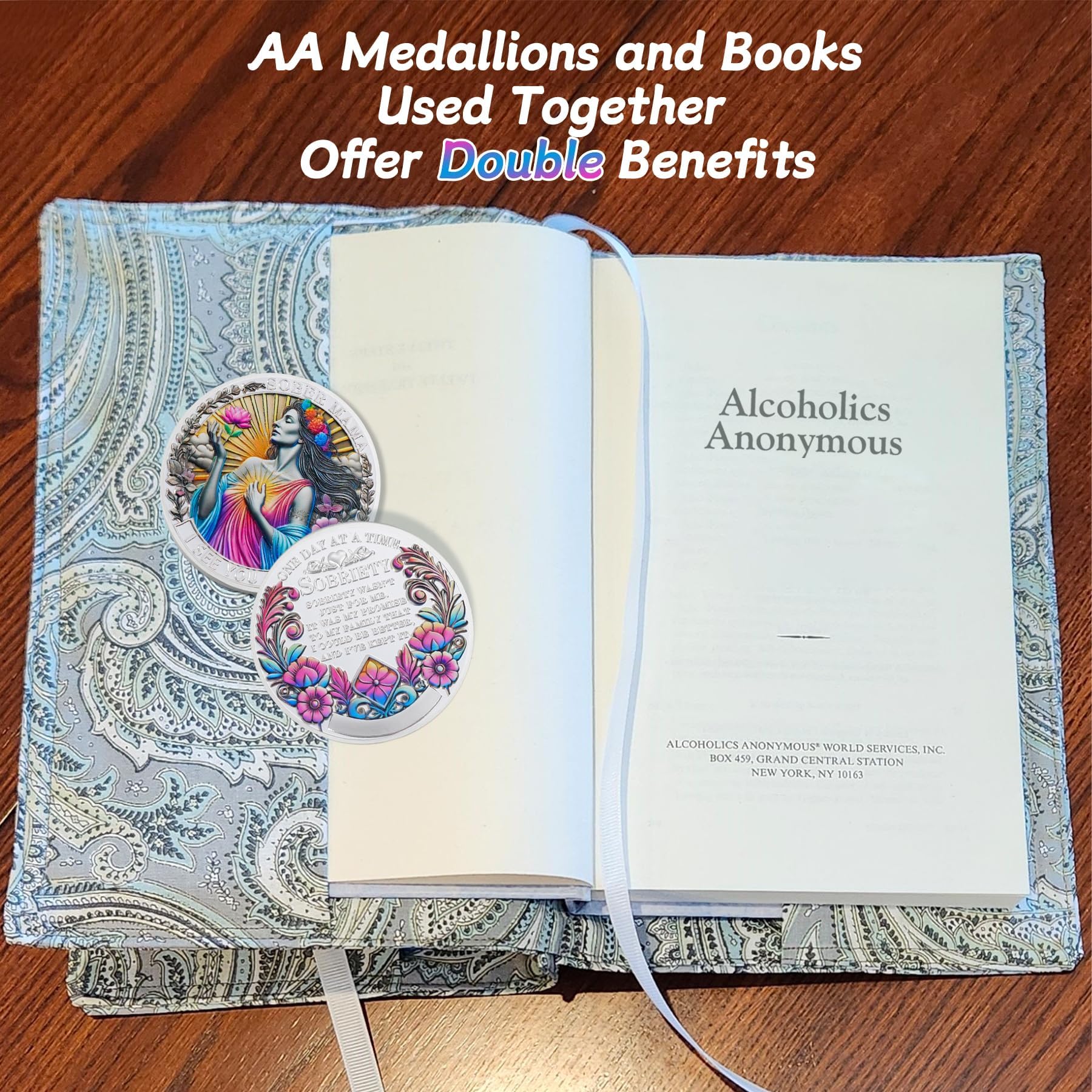 Mom Addiction Recovery Flower One Day at A Time MAMA Sobriety Coin mysite