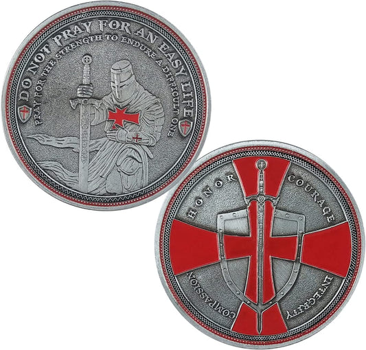 Knight Templar Challenge Coin Red Cross Religious Coin Collection Commemorative Gift mysite