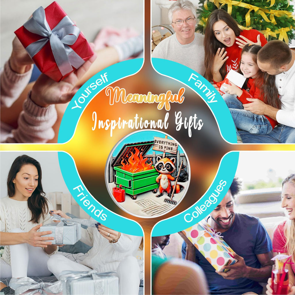 Inspirational Everything is Fine Dumpster Fire Zen Garden Coin mysite