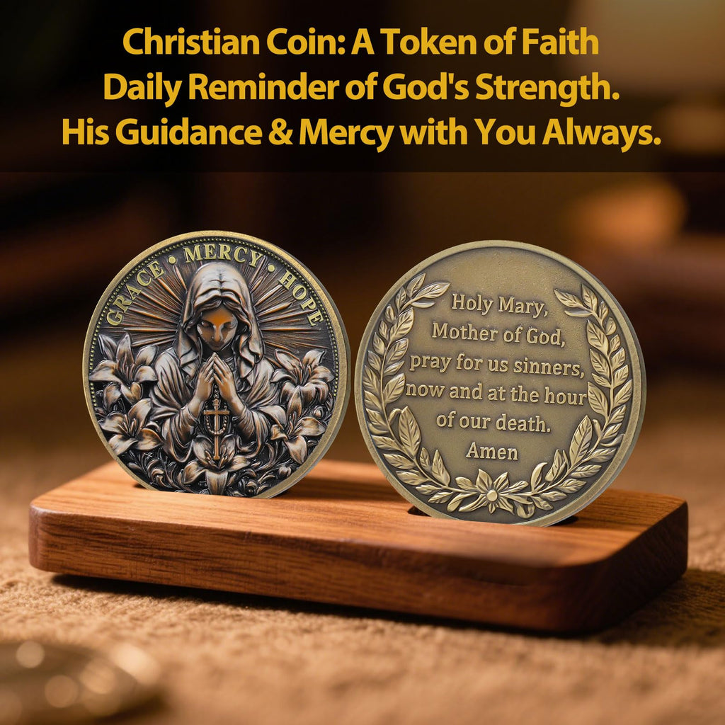 Inspirational Holy Mary Christian Challenge Coin mysite