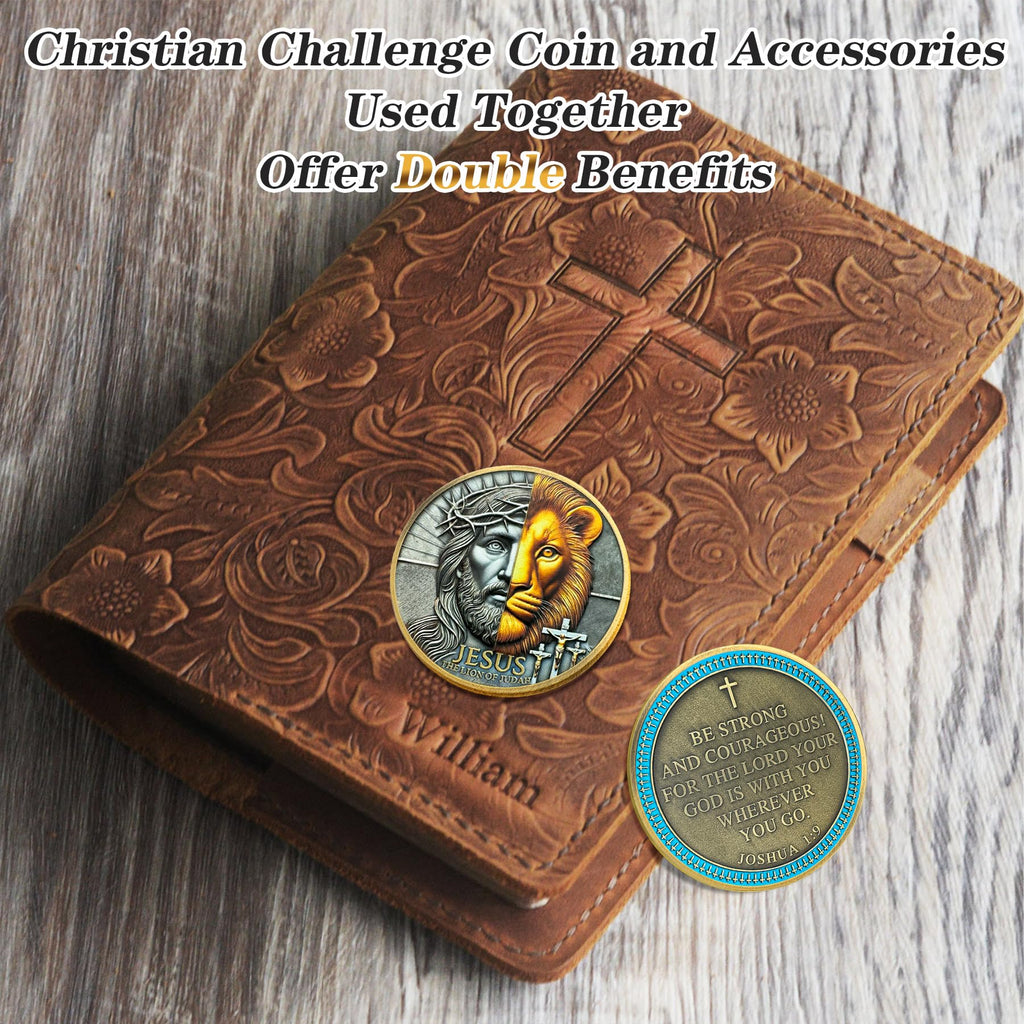 Crown of Thorns Jesus Lion of Judah Joshua 1:9 Religious Challenge Coin mysite