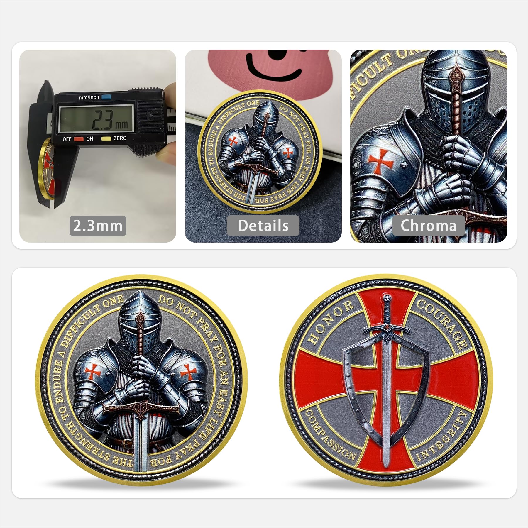Steel Helm Knight Cross Challenge Coin mysite