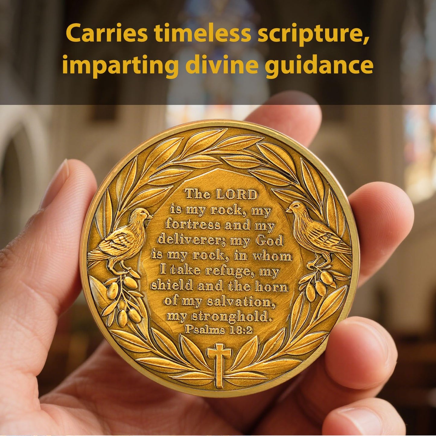 The Lord is My Rock Christian Challenge Coin mysite