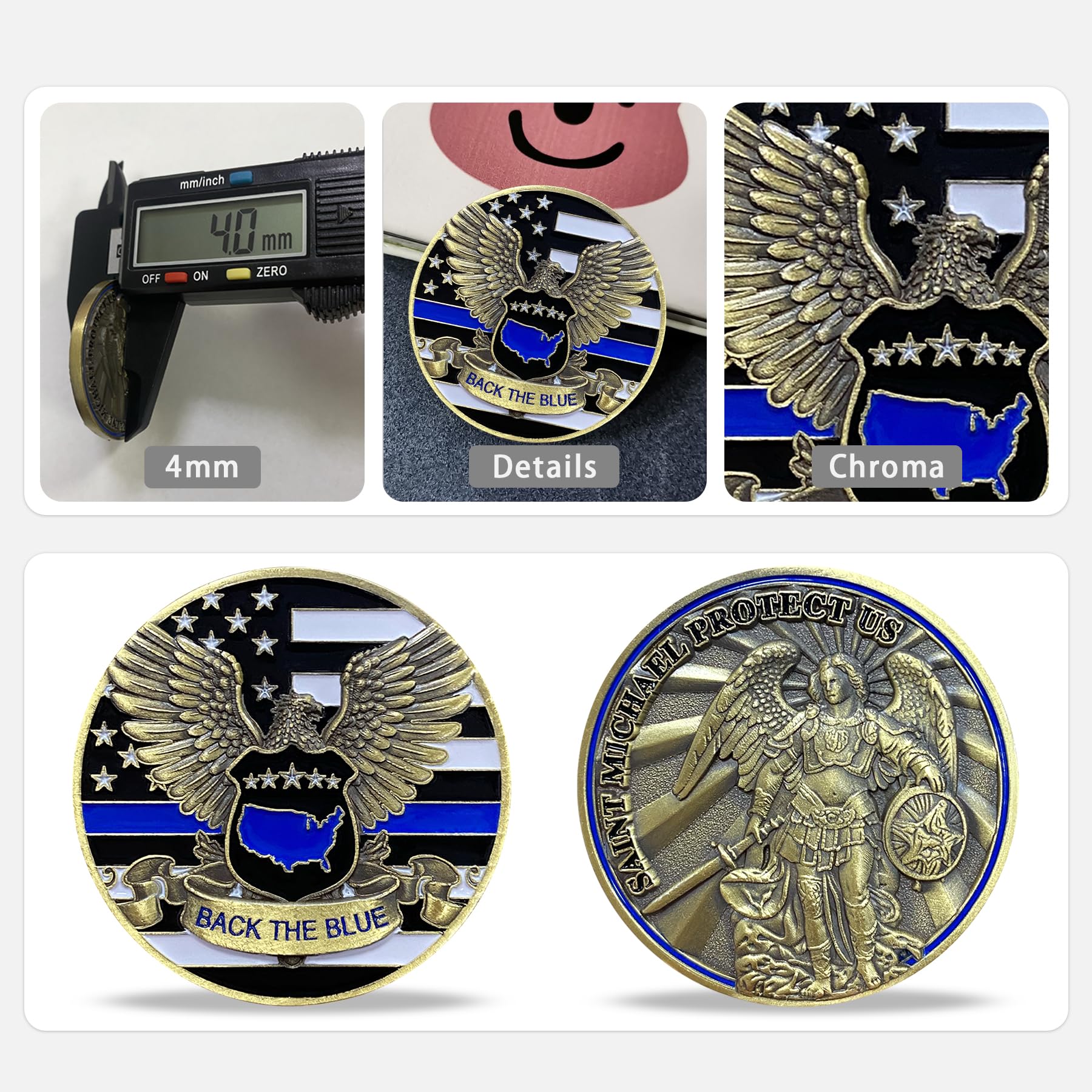 Saint Michael Police Challenge Coin Thin Blue Line Coin mysite
