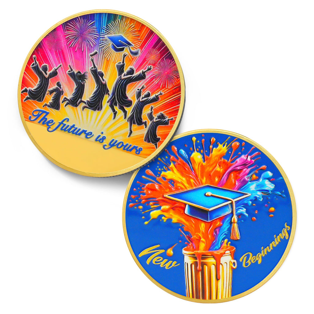New Beginnings Motivational  Graduation Celebration Coin mysite