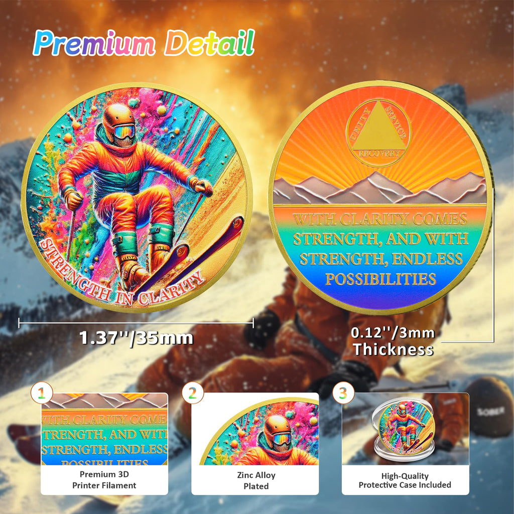 Breaking Limits Skiing Sport Sobriety Coin mysite