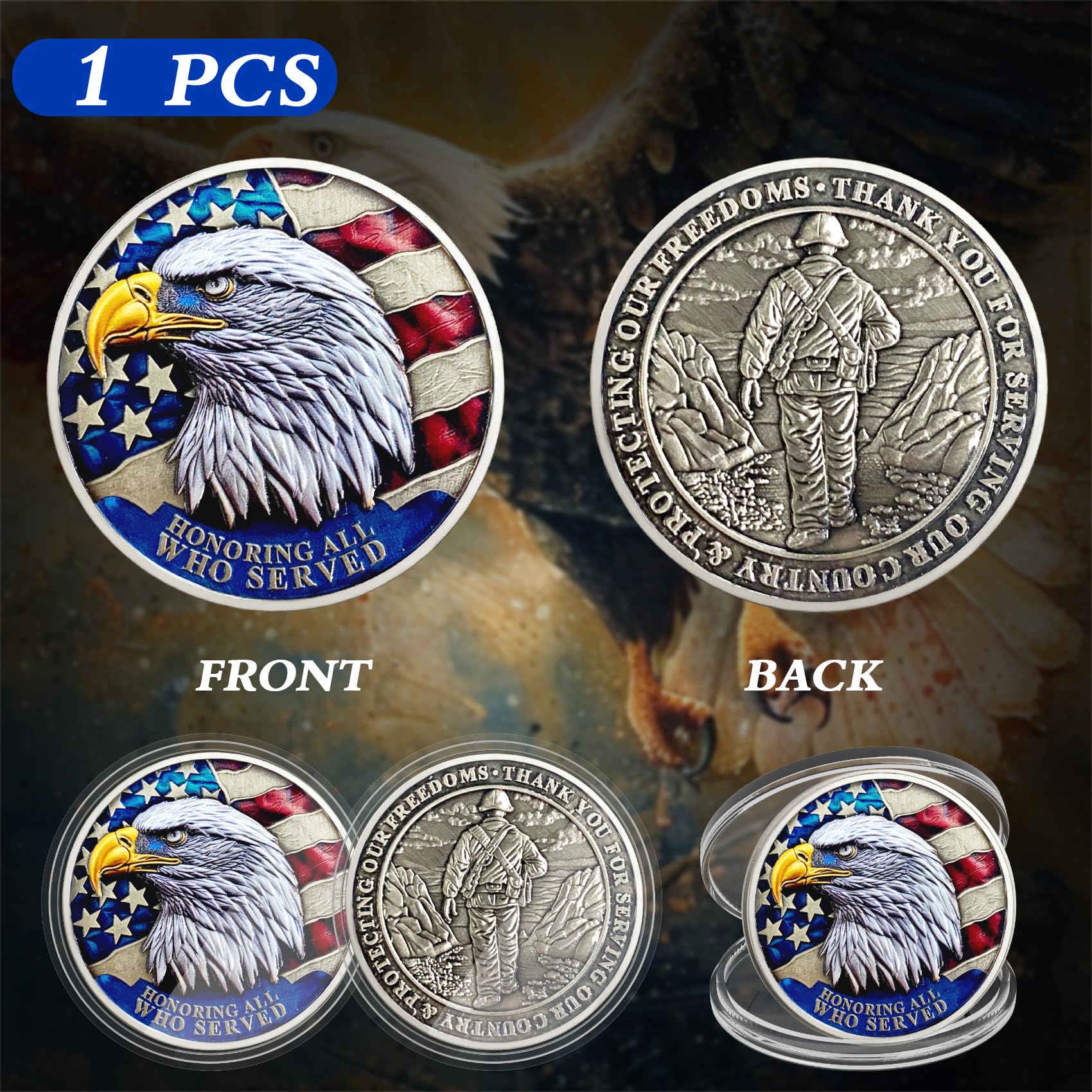 1 Pcs Veteran Challenge Coin Thank You for Your Service Military Challenge Coins mysite