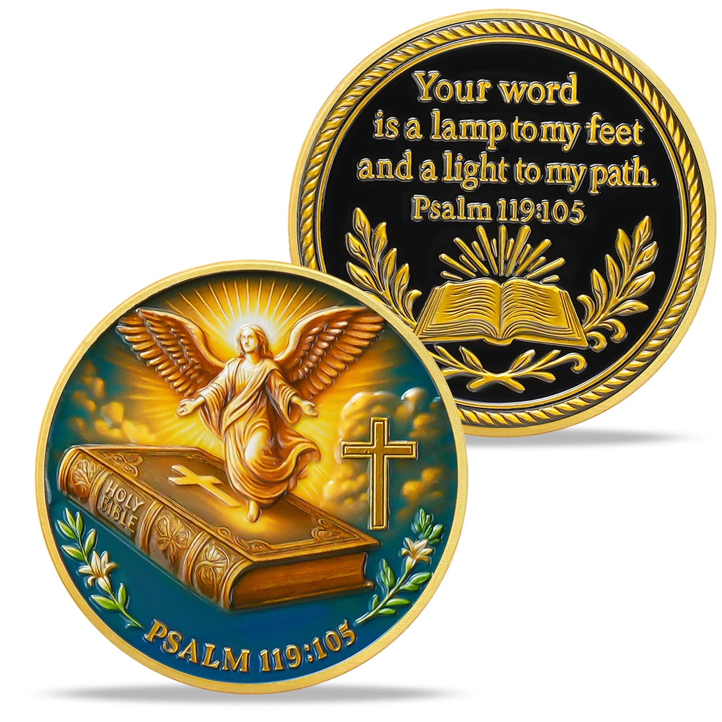 Flying Angels Religious Psalm 119:105 Challenge Coins mysite