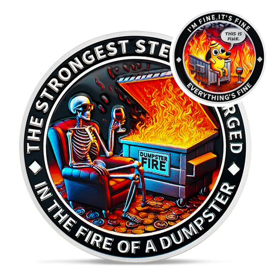 Cool Skull Dumpster Fire Challenge Coin mysite