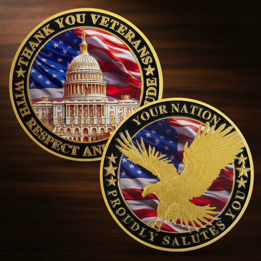 Nation's Gratitude Thank You Veterans Commemorative Challenge Coin mysite