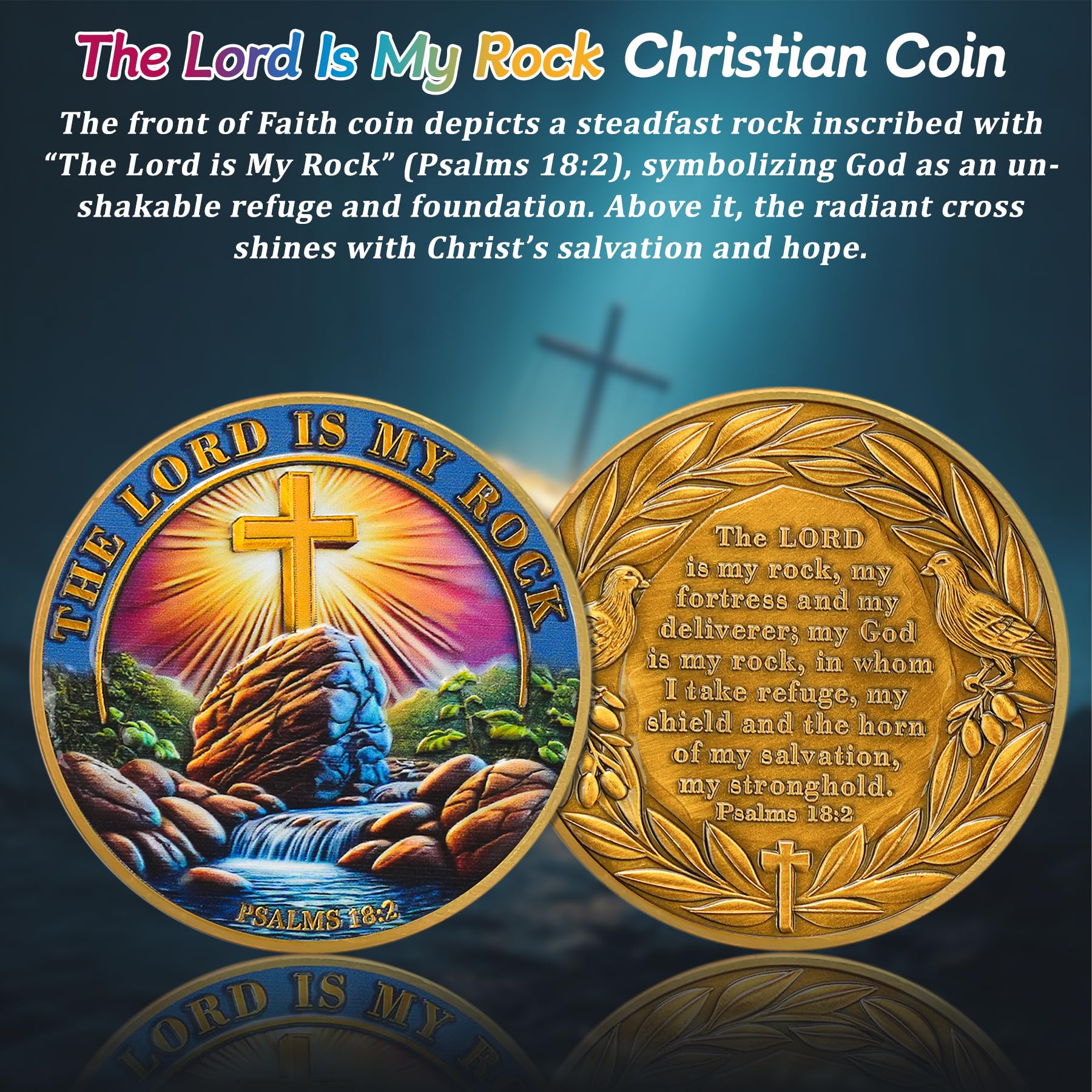The Lord is My Rock Christian Challenge Coin mysite