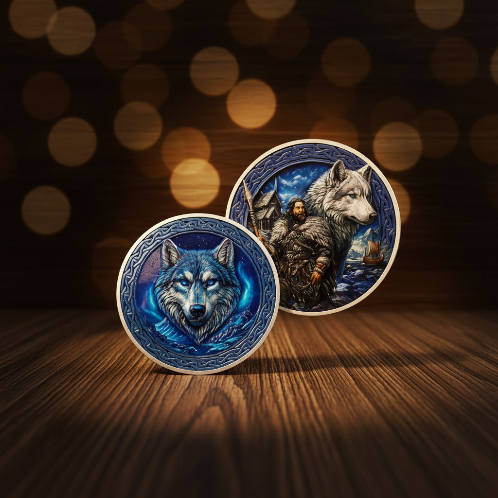 Viking Warrior Wolf Challenge Coin mysite
