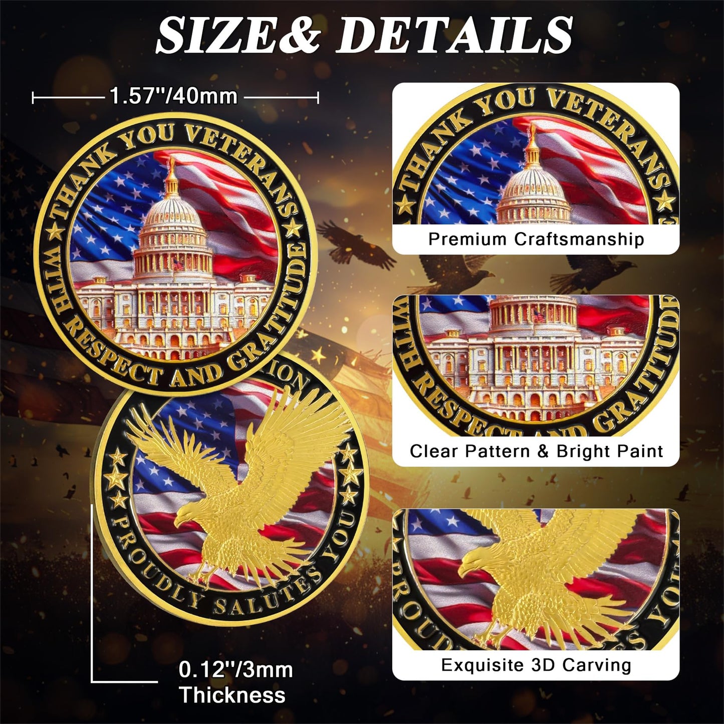 Nation's Gratitude Thank You Veterans Commemorative Challenge Coin mysite